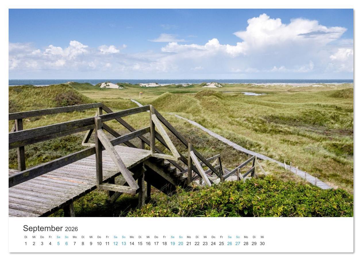 Beispielinhalt (Bild) Amrum: Natur und Freiheit (Wandkalender 2026 DIN A3 quer), CALVENDO Monatskalender