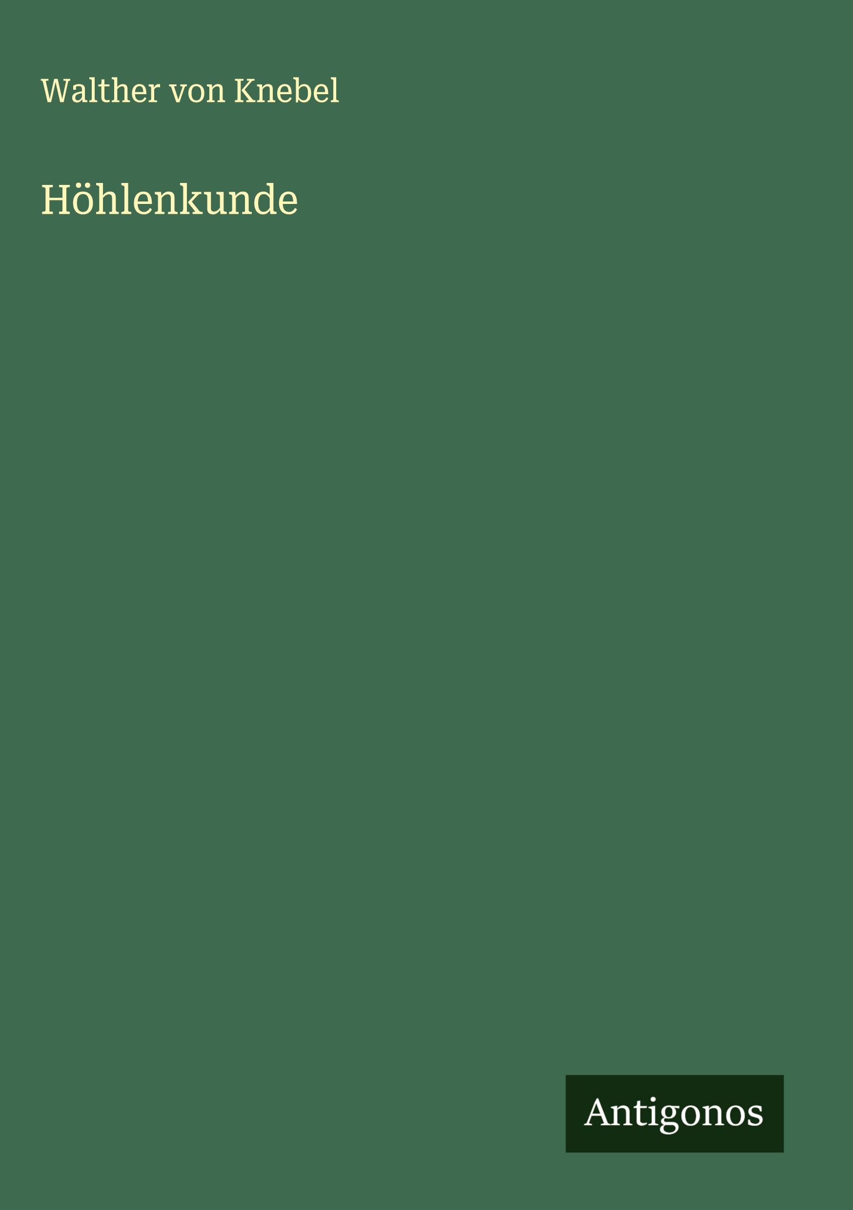Vorderes Coverbild Höhlenkunde