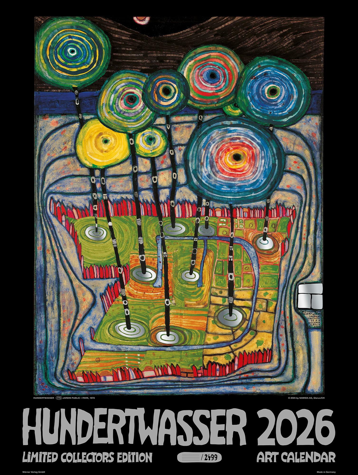 Vorderes Coverbild Großer Hundertwasser Art Calendar 2026