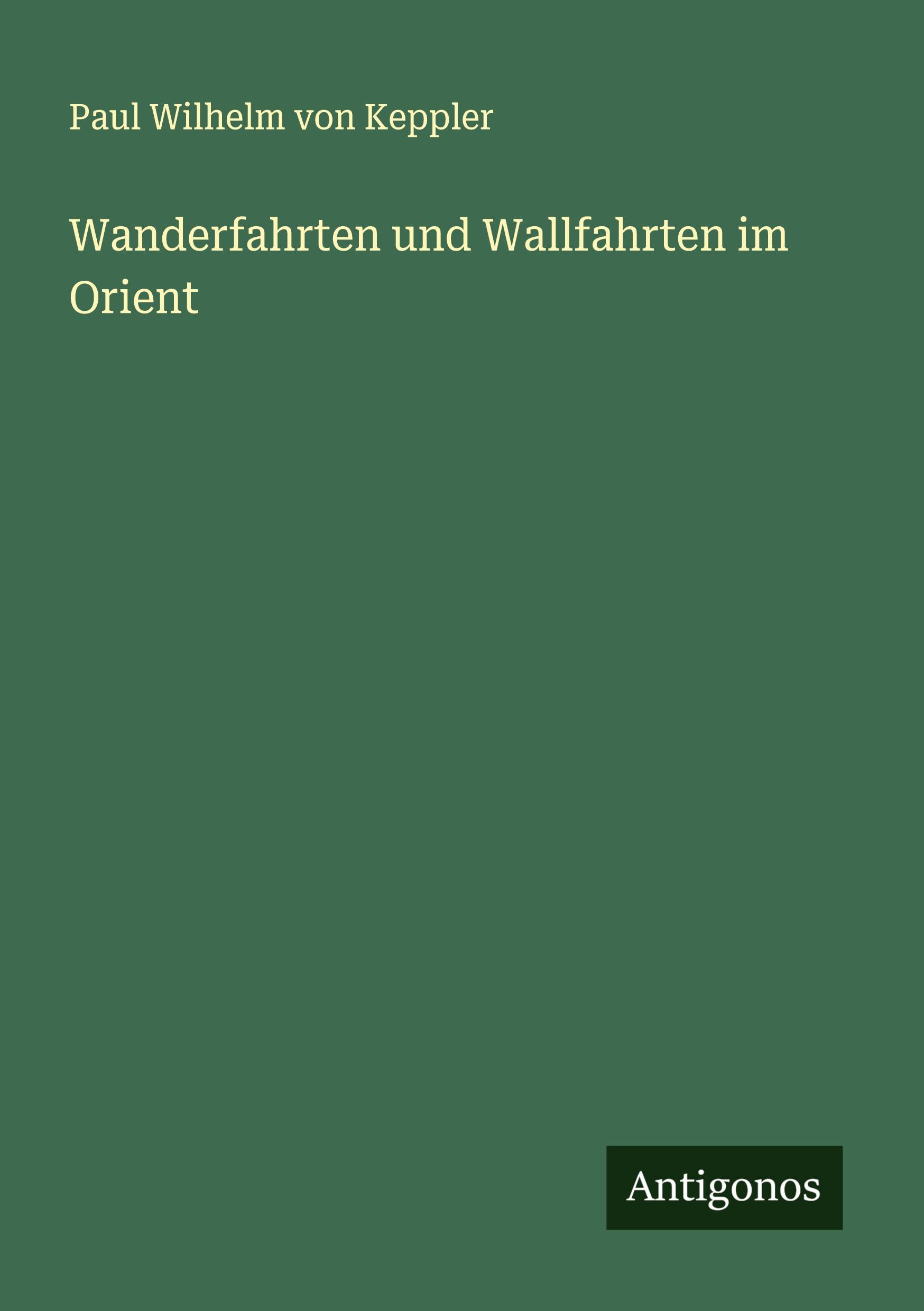 Vorderes Coverbild Wanderfahrten und Wallfahrten im Orient