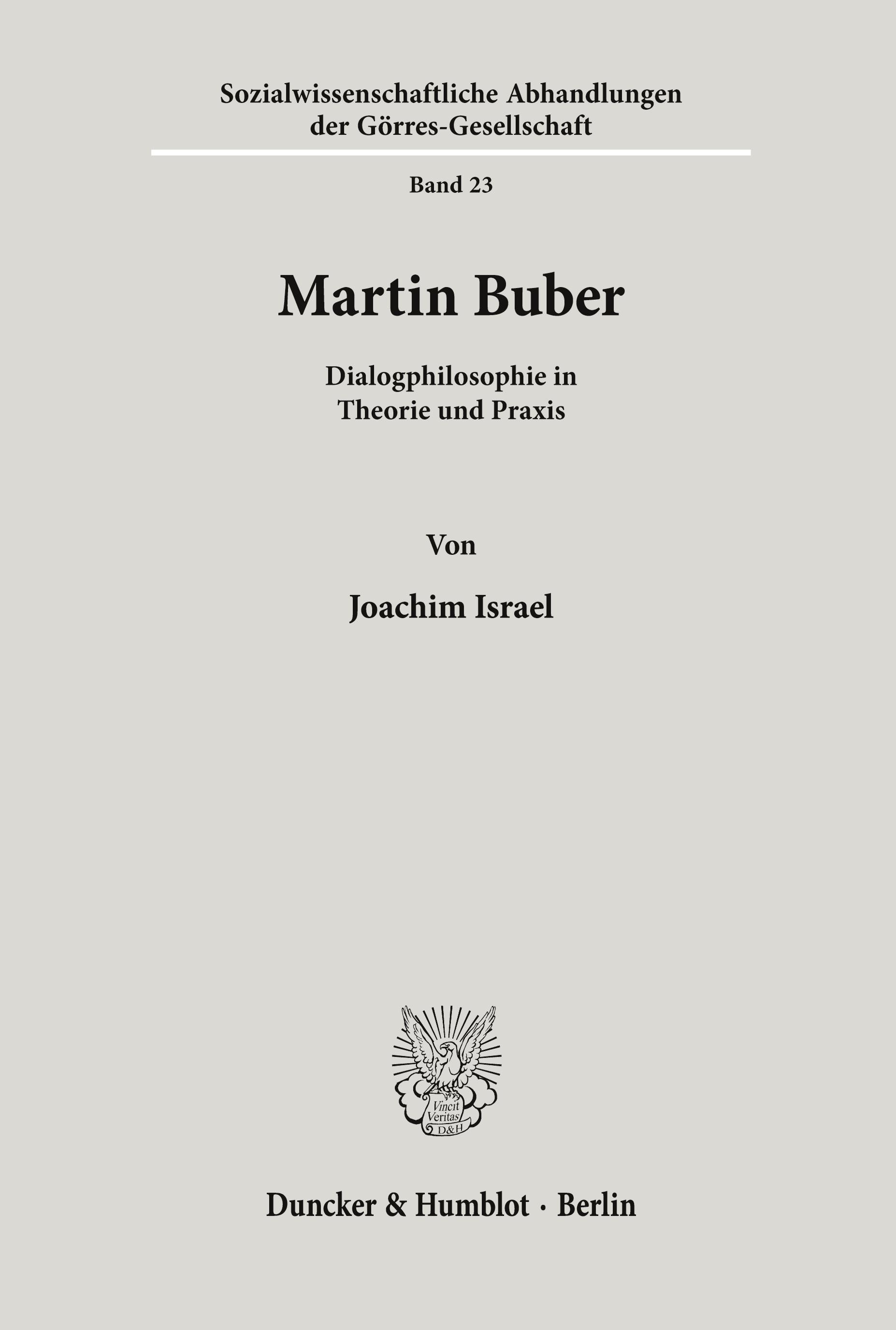 Vorderes Coverbild Martin Buber.