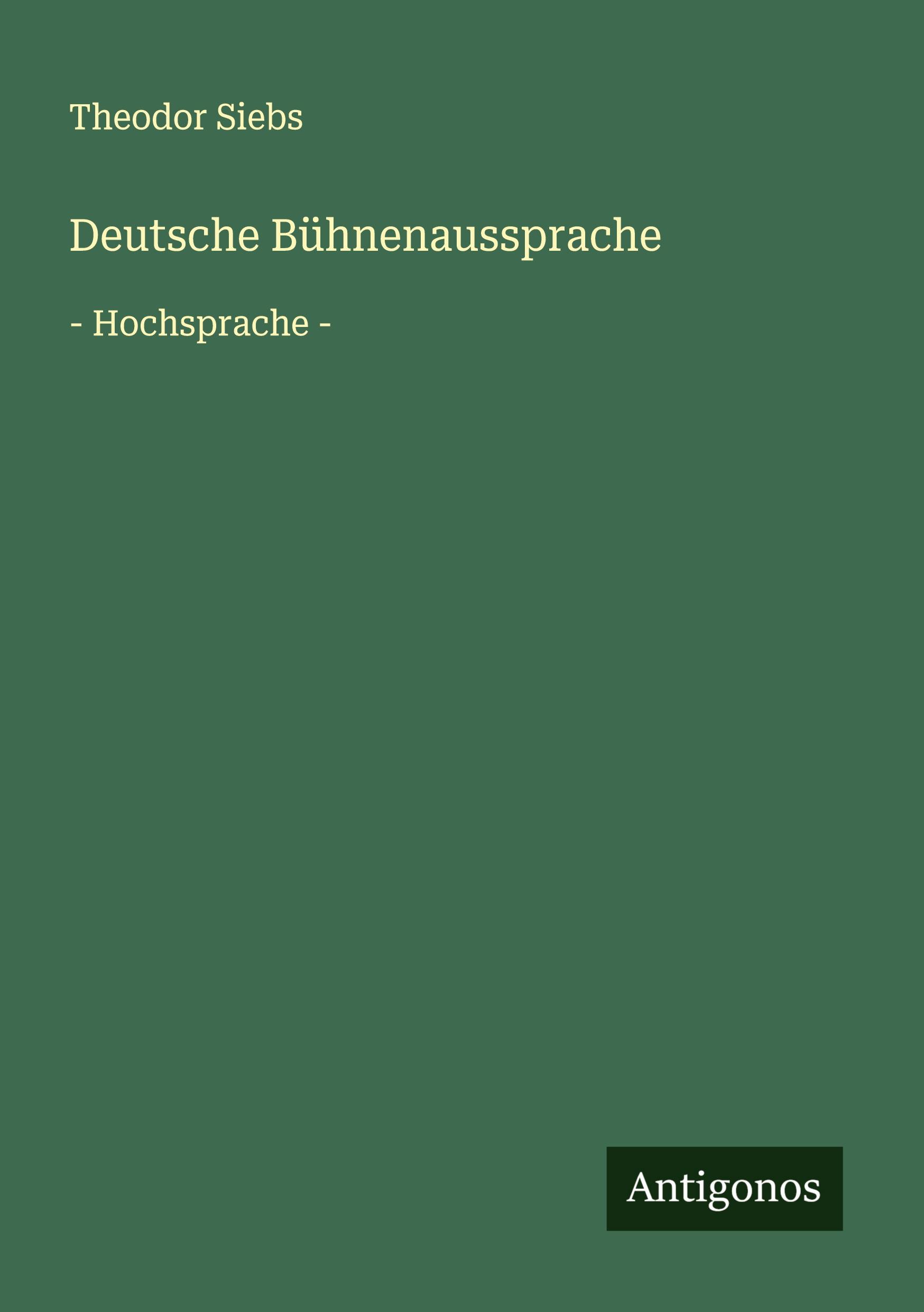 Vorderes Coverbild Deutsche Bühnenaussprache