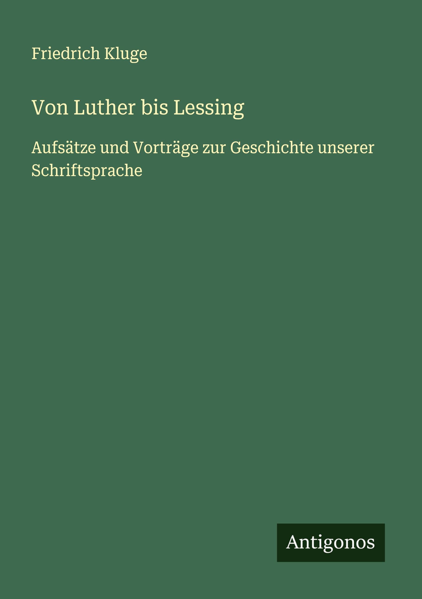 Vorderes Coverbild Von Luther bis Lessing