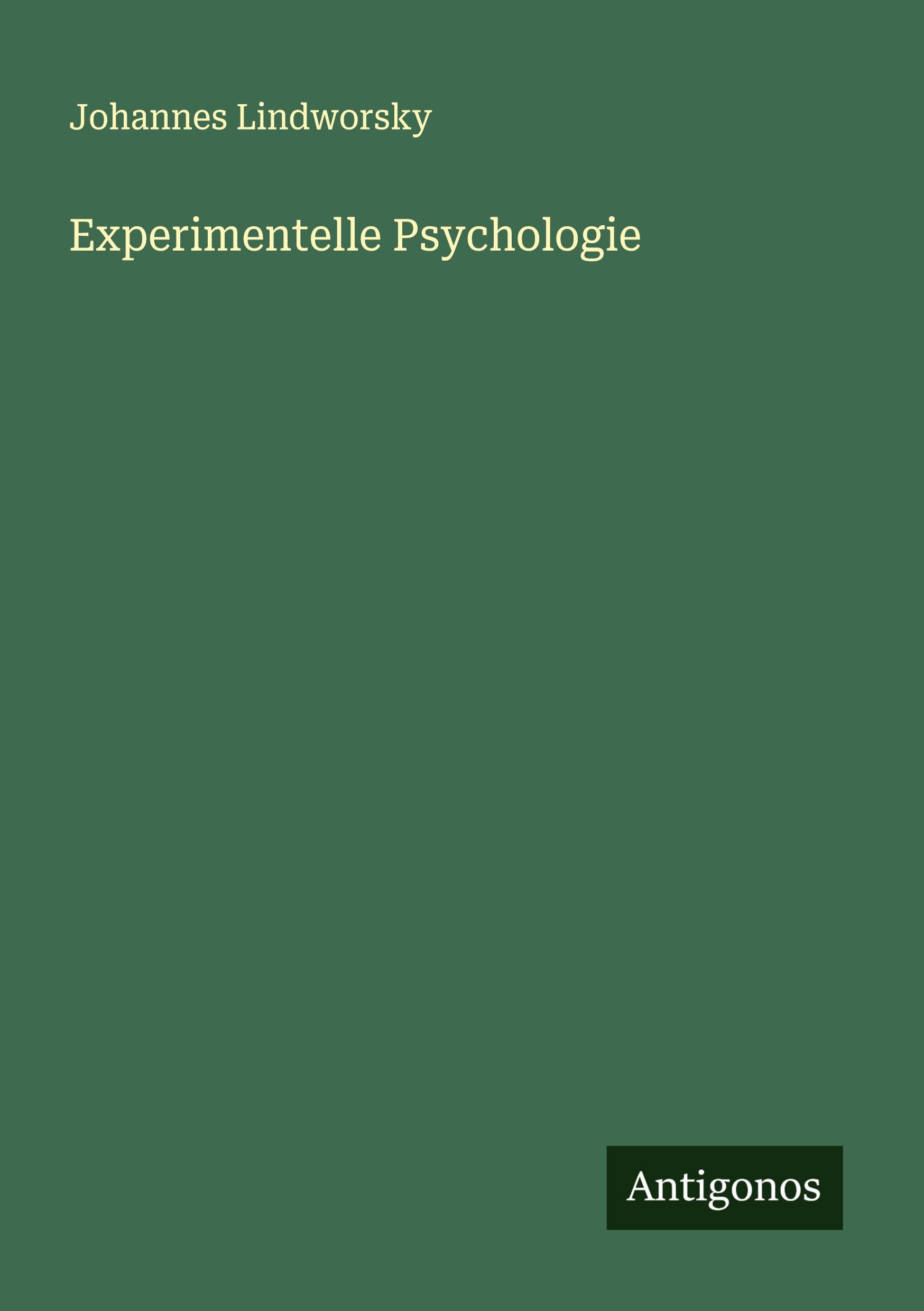 Vorderes Coverbild Experimentelle Psychologie