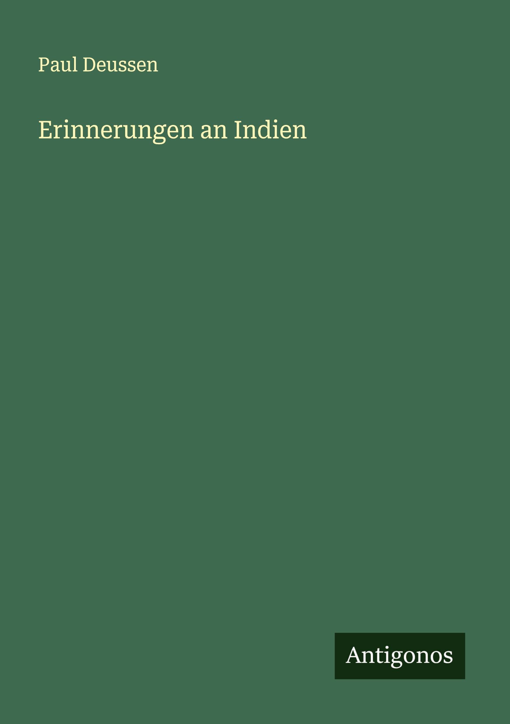 Vorderes Coverbild Erinnerungen an Indien