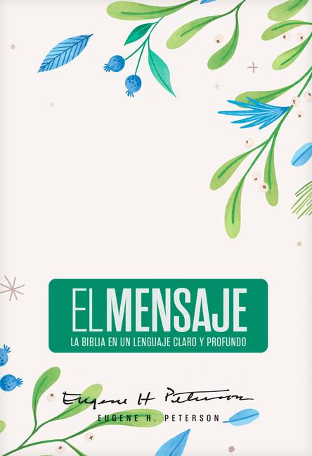 Vorderes Coverbild Biblia El Mensaje (Tapa Dura, Verde Floral)