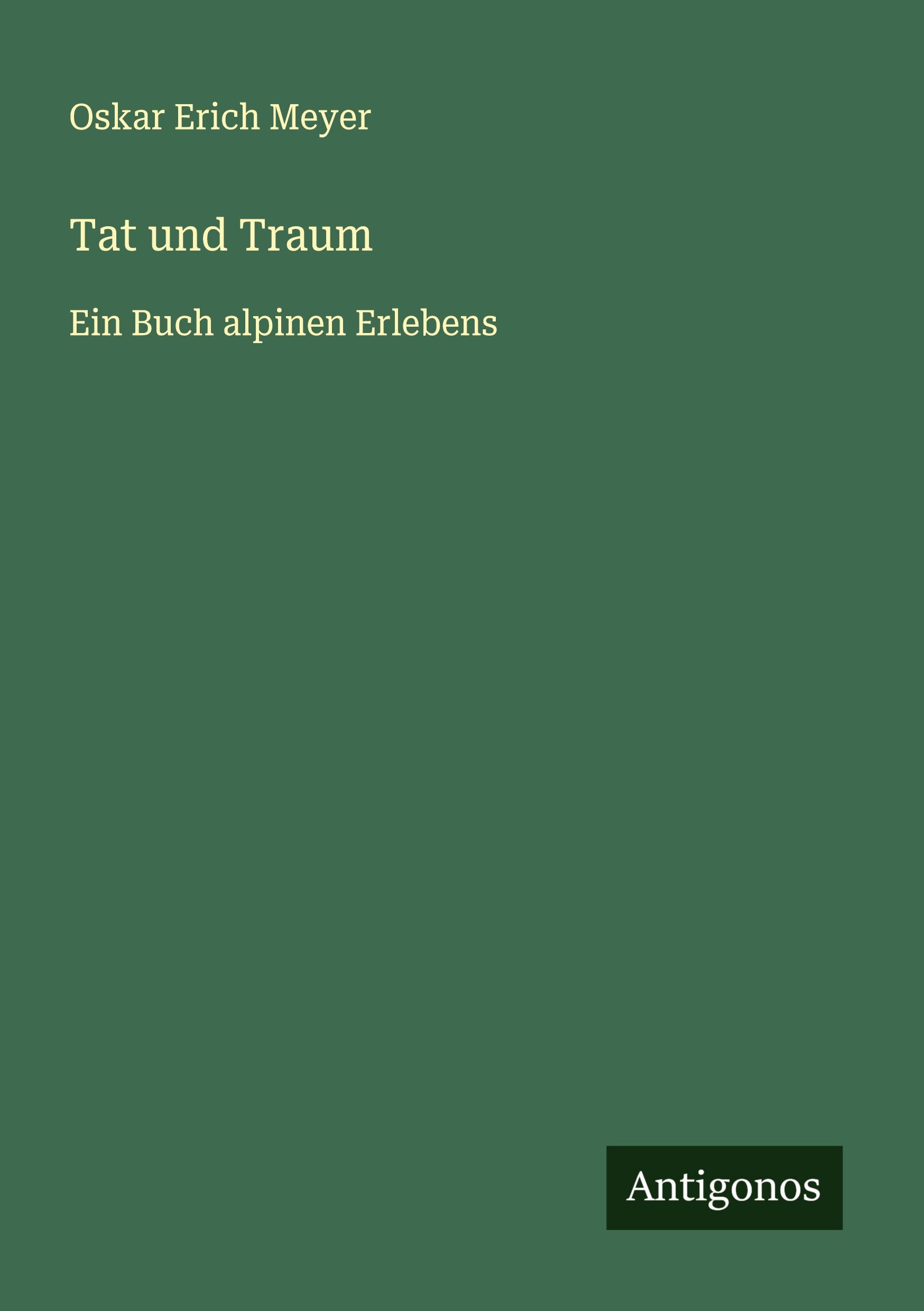 Vorderes Coverbild Tat und Traum