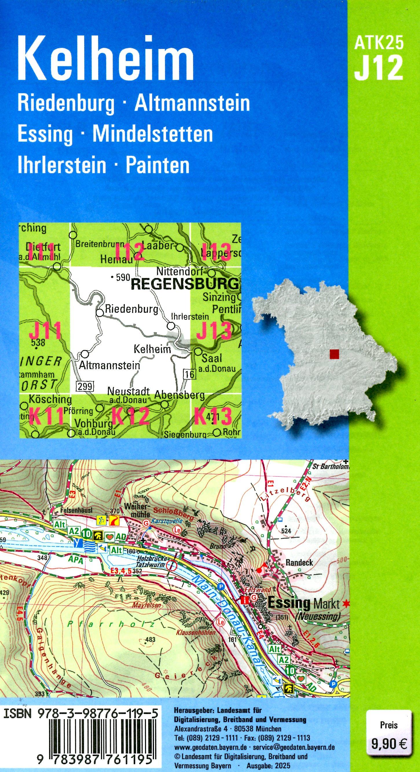 Beispielinhalt (Bild) ATK25-J12 Kelheim (Amtliche Topographische Karte 1:25000)