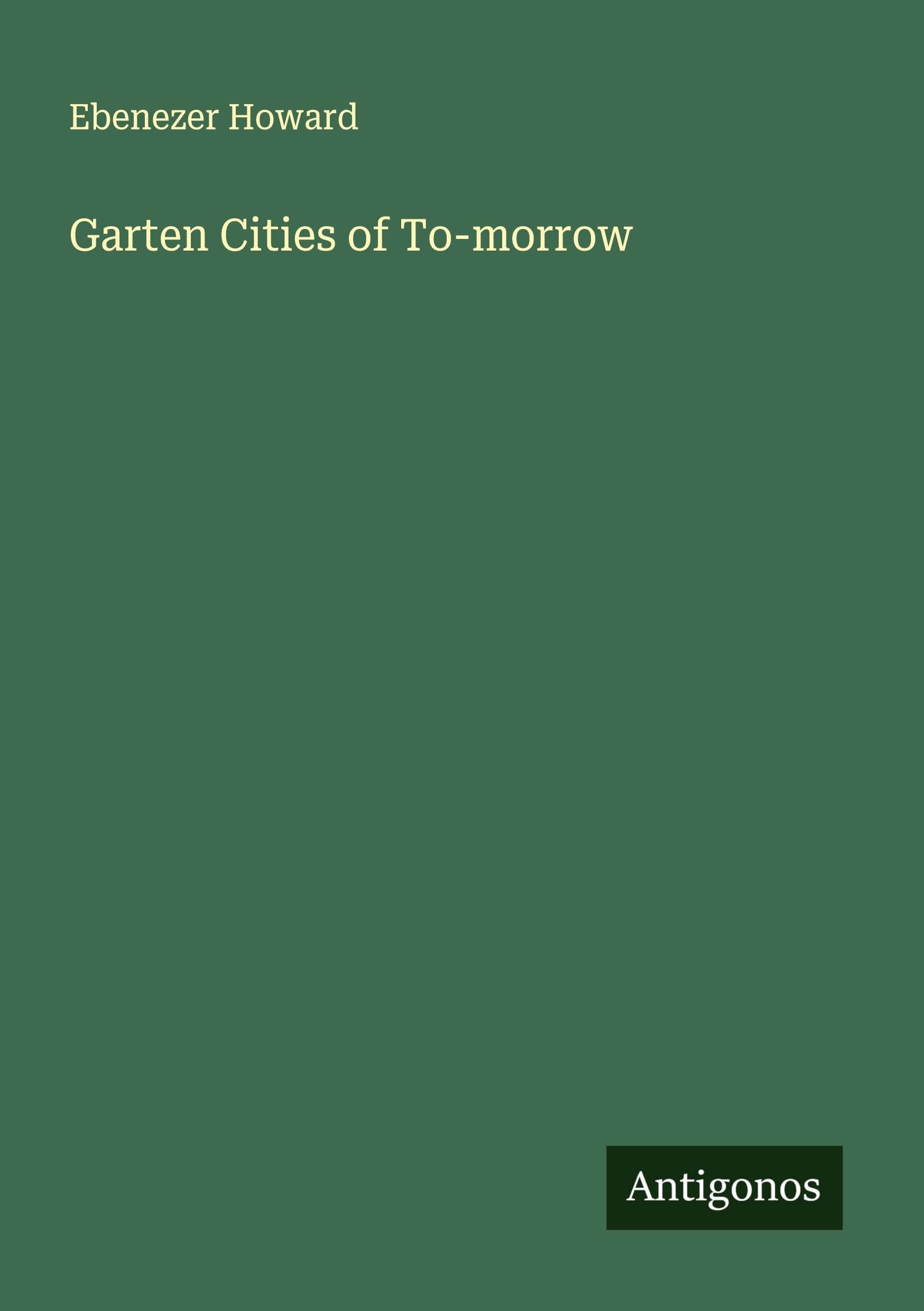 Vorderes Coverbild Garten Cities of To-morrow