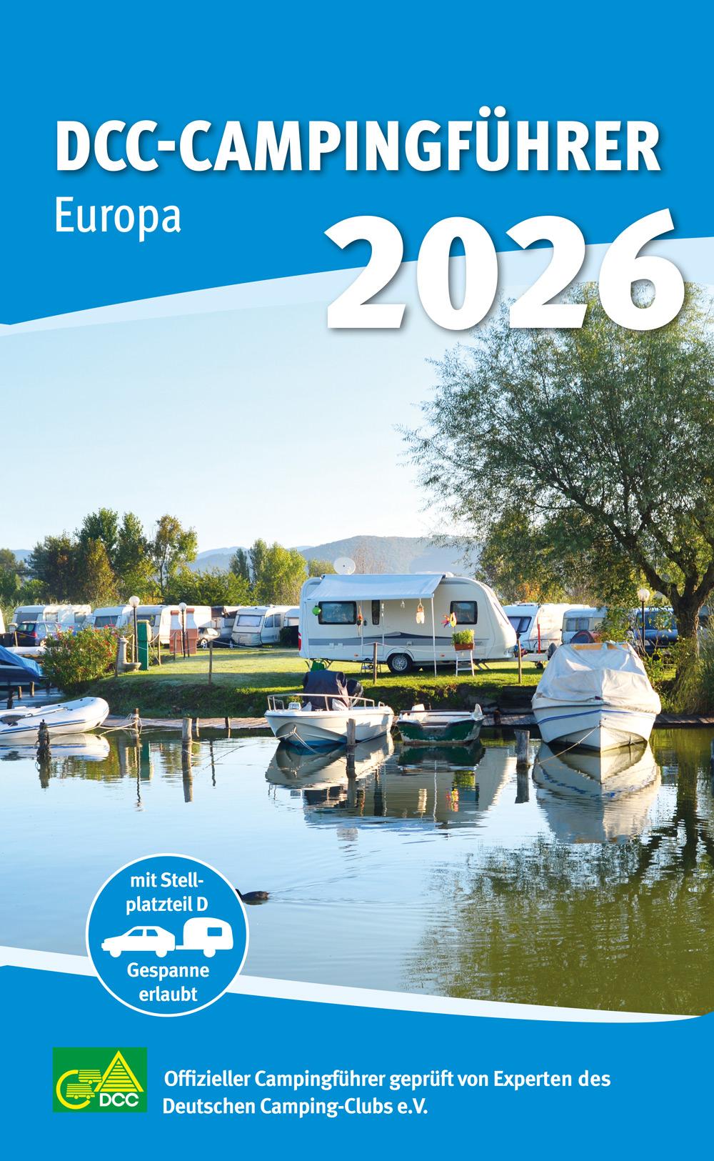 Vorderes Coverbild DCC-Campingführer Europa 2026
