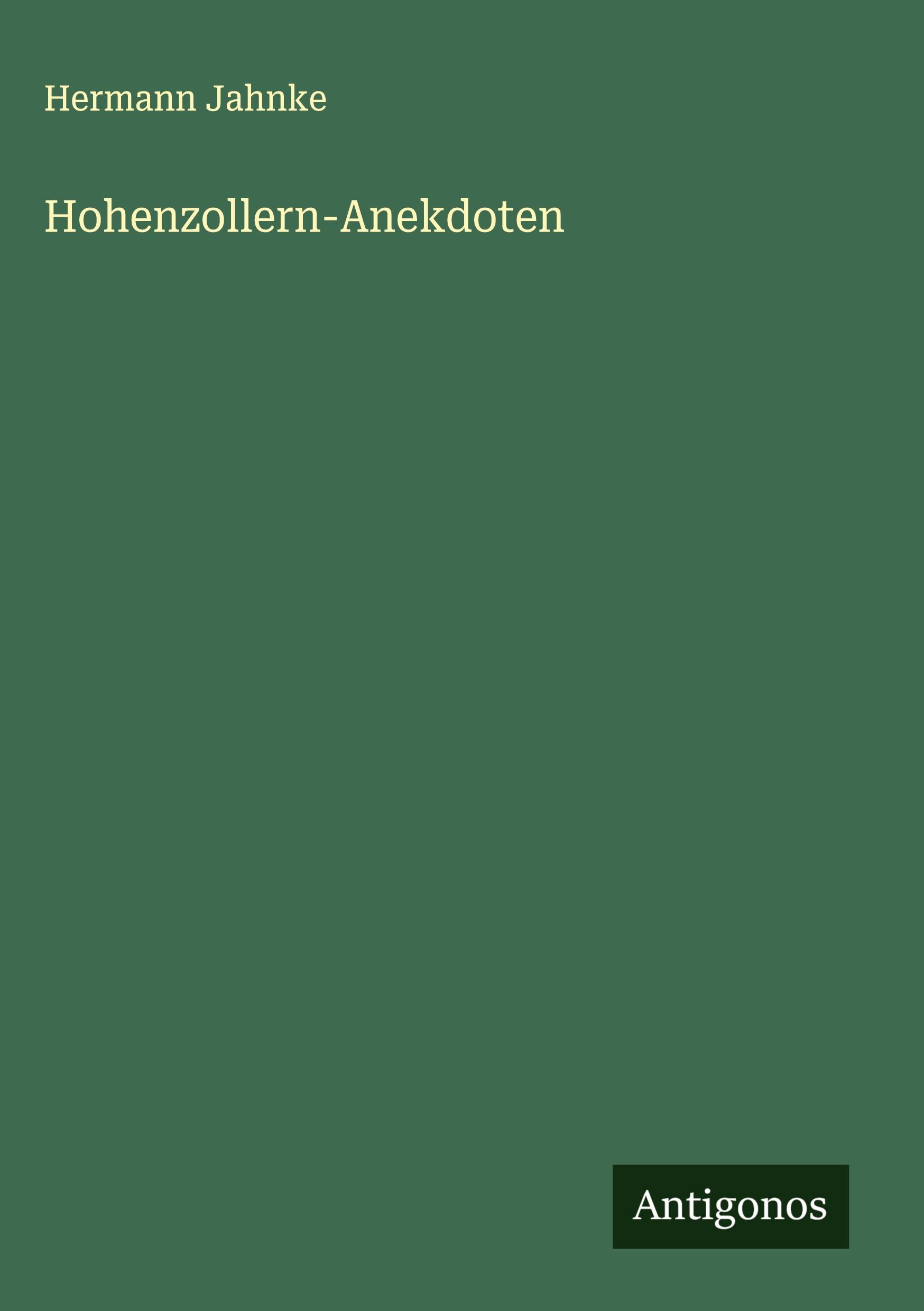 Vorderes Coverbild Hohenzollern-Anekdoten