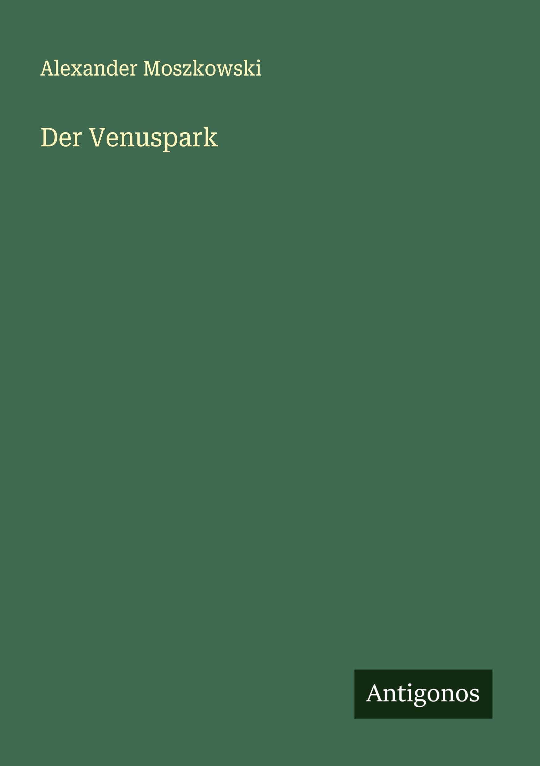 Vorderes Coverbild Der Venuspark