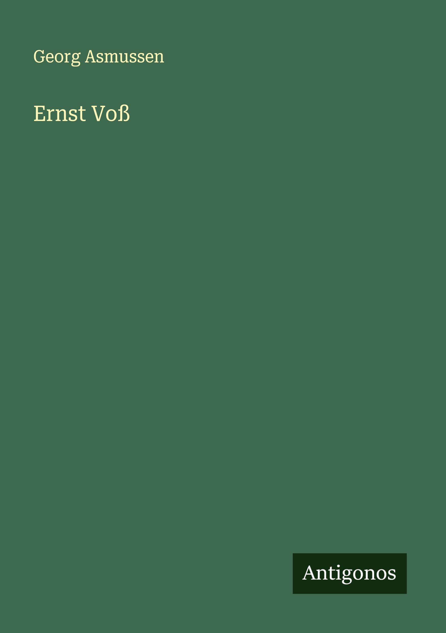 Vorderes Coverbild Ernst Voß