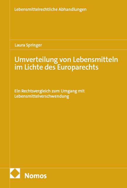 Vorderes Coverbild Umverteilung von Lebensmitteln im Lichte des Europarechts