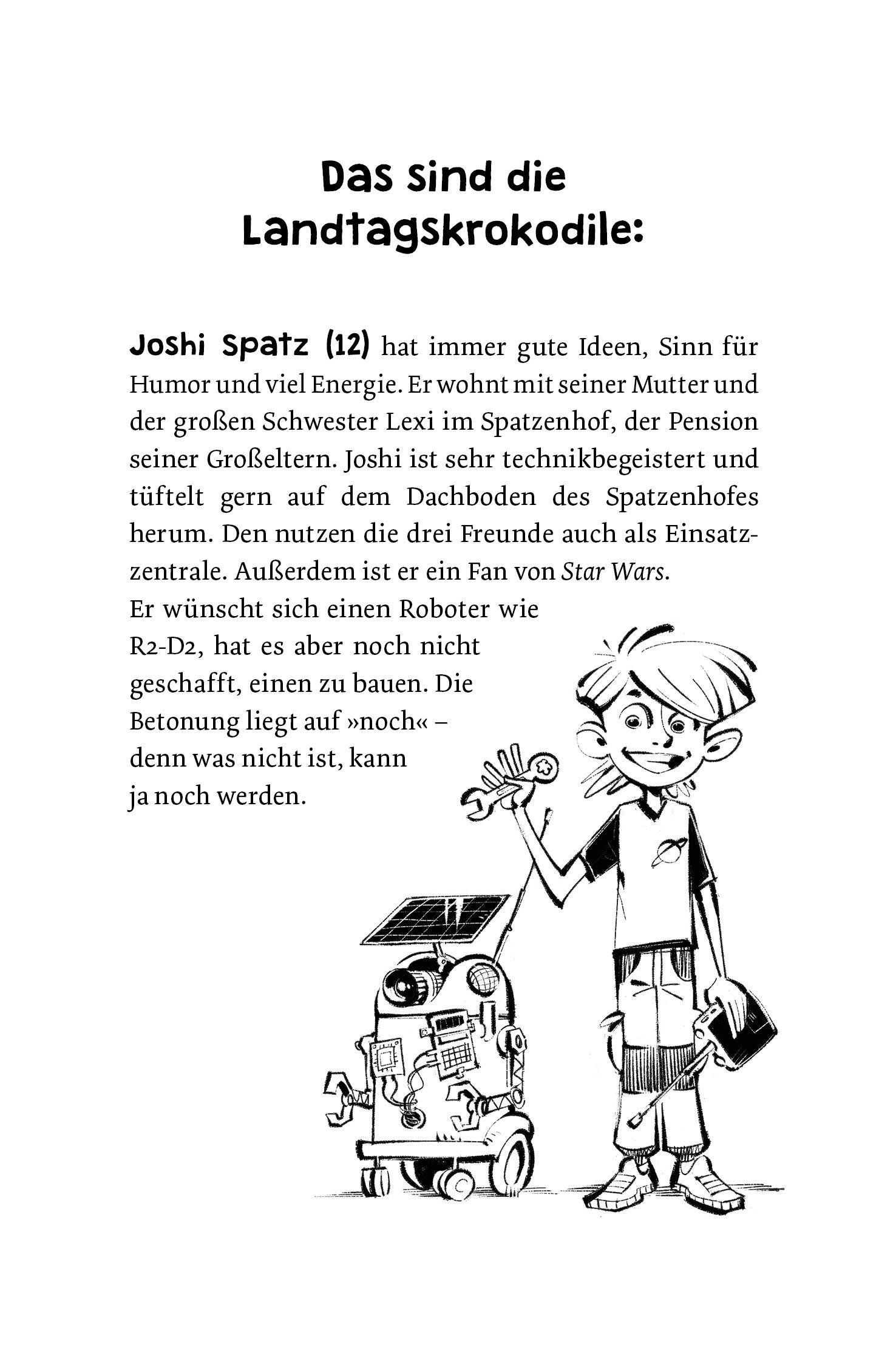 Beispielinhalt (Bild) Die Landtagskrokodile 1. Urzeitknochen in Gefahr