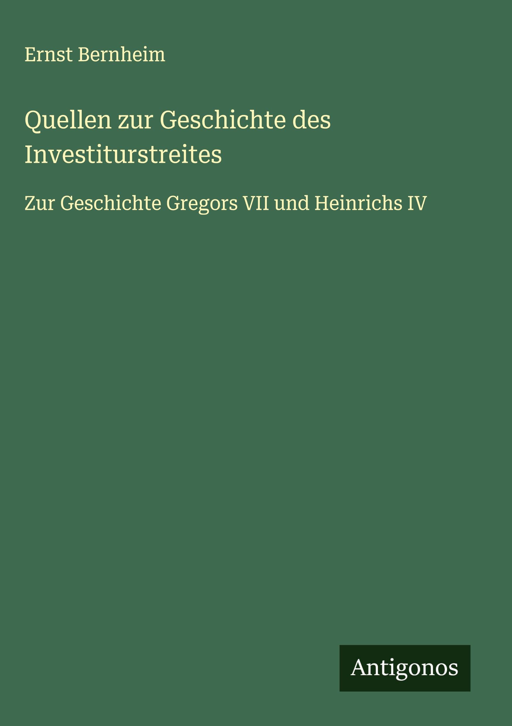 Vorderes Coverbild Quellen zur Geschichte des Investiturstreites
