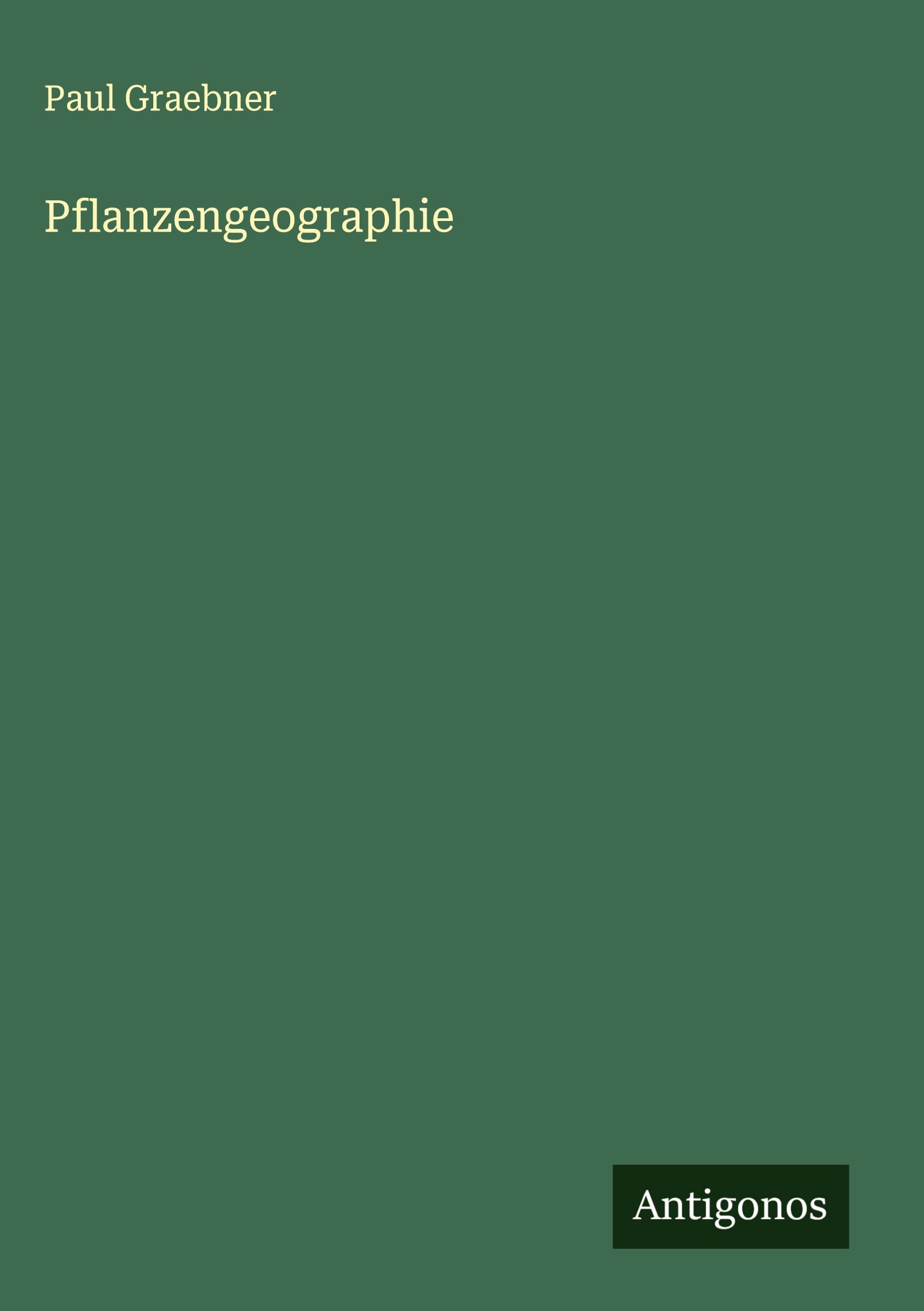 Vorderes Coverbild Pflanzengeographie