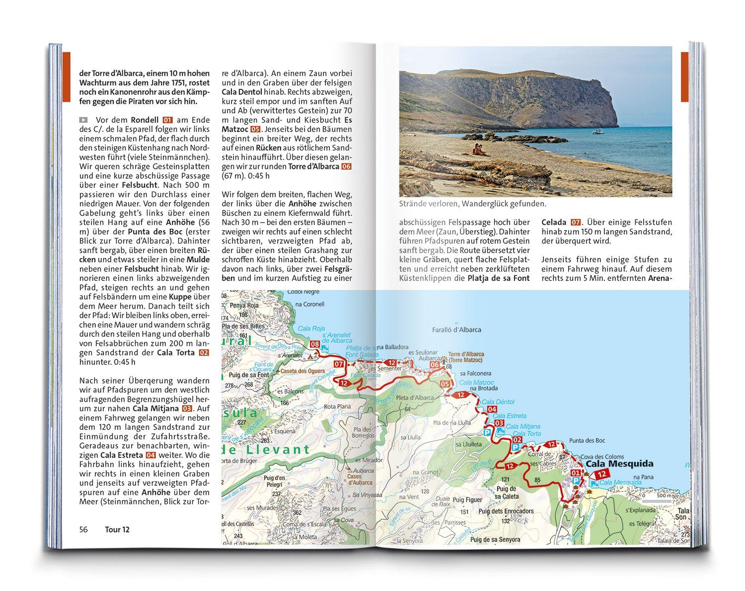 Beispielinhalt (Bild) KOMPASS Wanderführer Mallorca Strand- und Küstenwanderungen, 35 Touren mit Extra-Tourenkarte