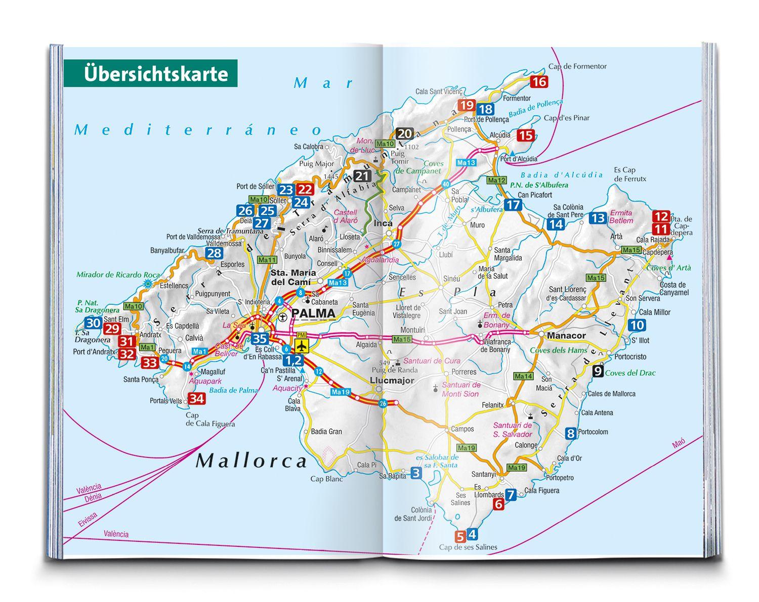 Beispielinhalt (Bild) KOMPASS Wanderführer Mallorca Strand- und Küstenwanderungen, 35 Touren mit Extra-Tourenkarte