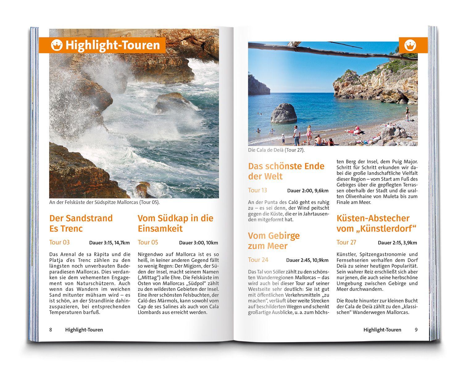 Beispielinhalt (Bild) KOMPASS Wanderführer Mallorca Strand- und Küstenwanderungen, 35 Touren mit Extra-Tourenkarte