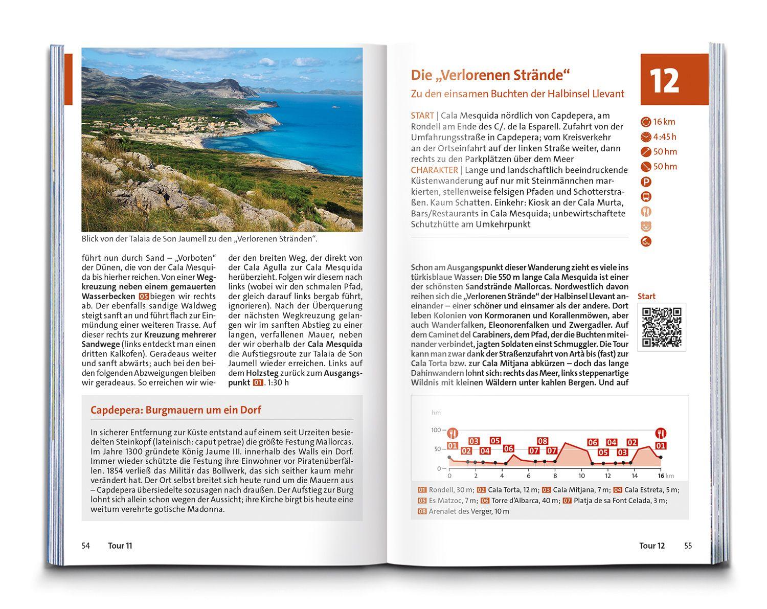 Beispielinhalt (Bild) KOMPASS Wanderführer Mallorca Strand- und Küstenwanderungen, 35 Touren mit Extra-Tourenkarte