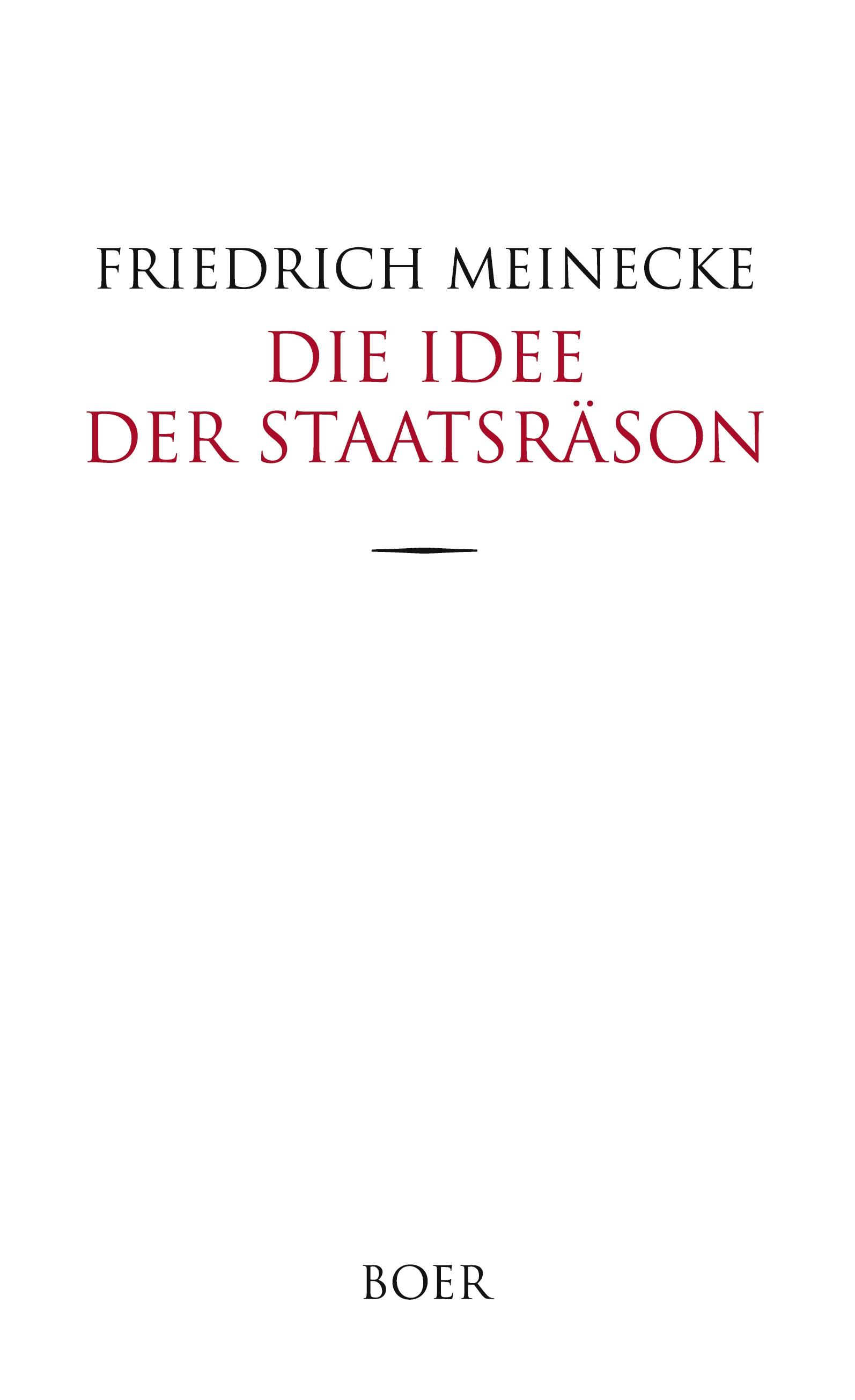 Vorderes Coverbild Die Idee der Staatsräson