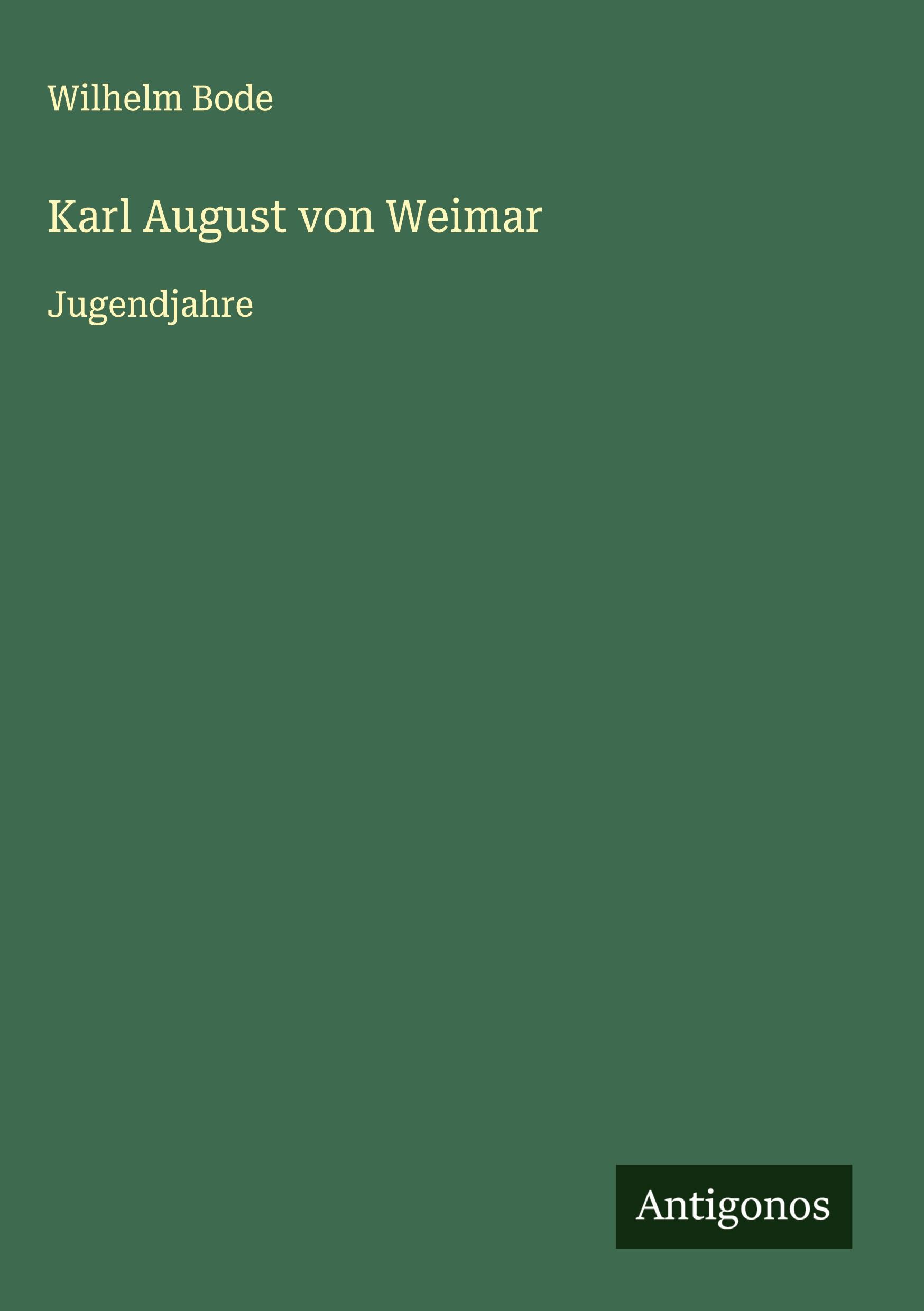 Vorderes Coverbild Karl August von Weimar