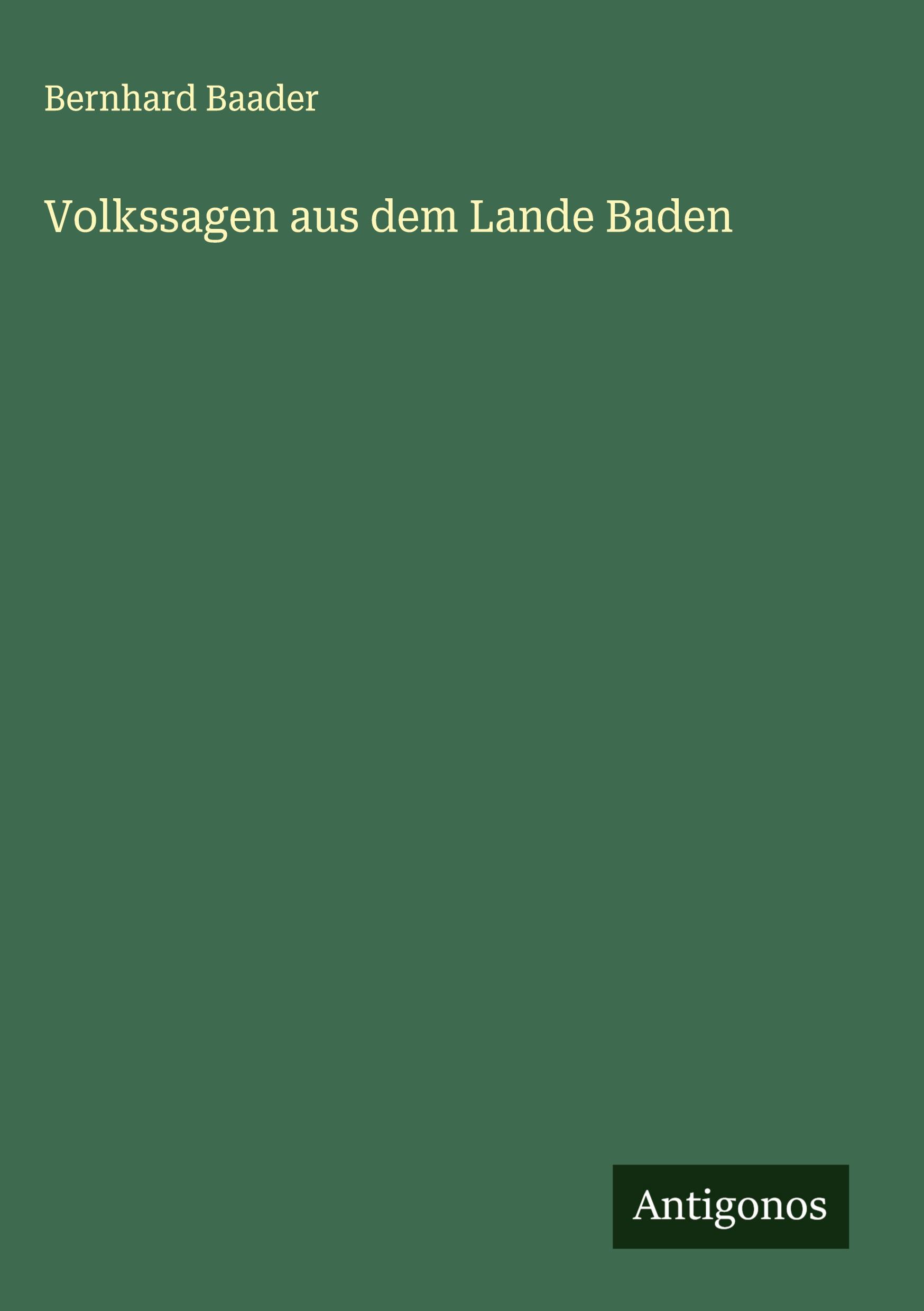 Vorderes Coverbild Volkssagen aus dem Lande Baden