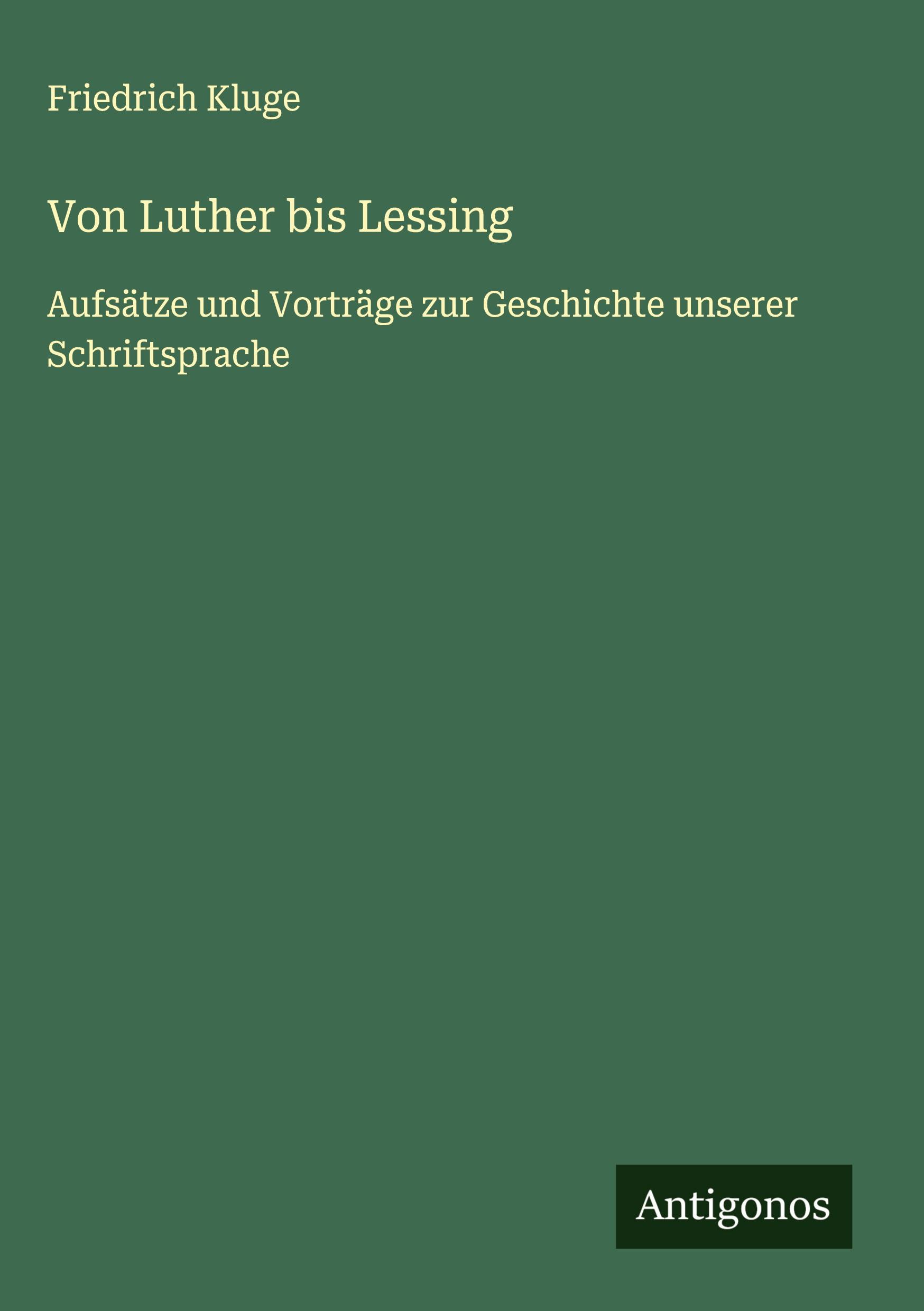Vorderes Coverbild Von Luther bis Lessing
