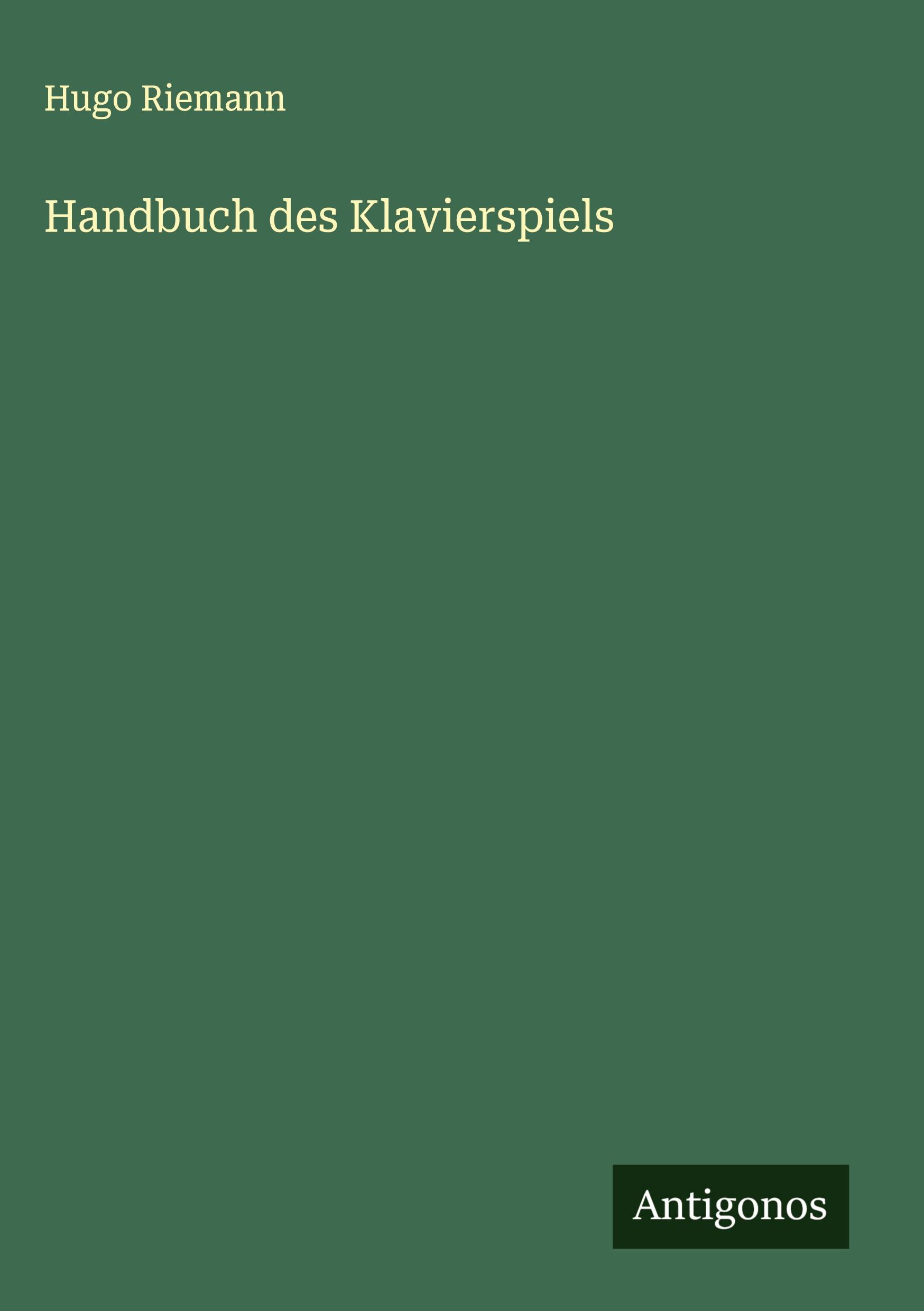 Vorderes Coverbild Handbuch des Klavierspiels