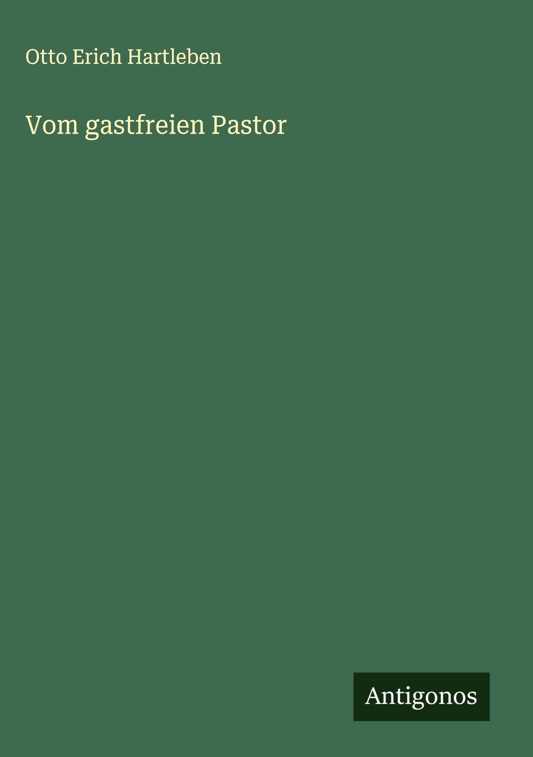Vorderes Coverbild Vom gastfreien Pastor