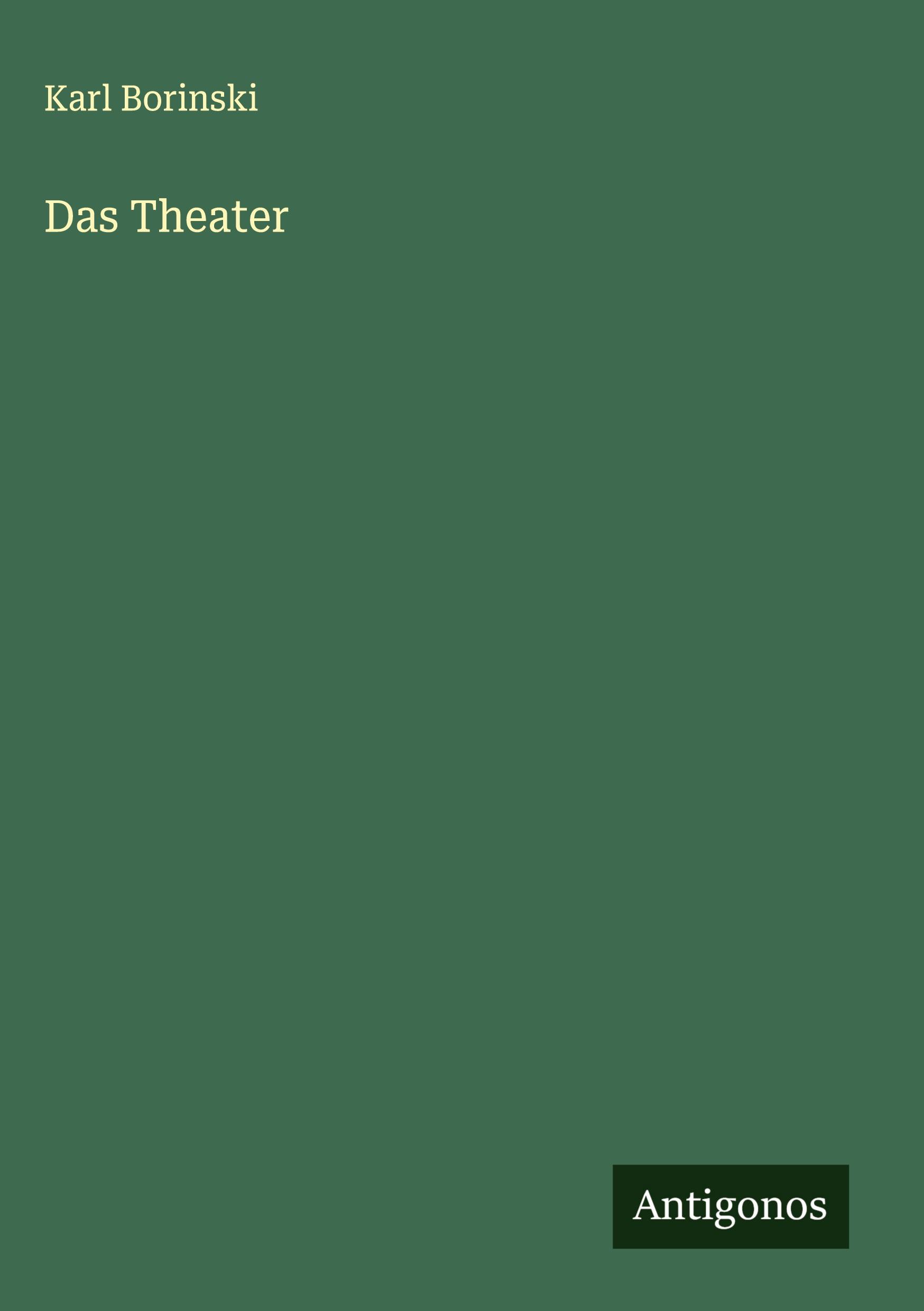 Vorderes Coverbild Das Theater