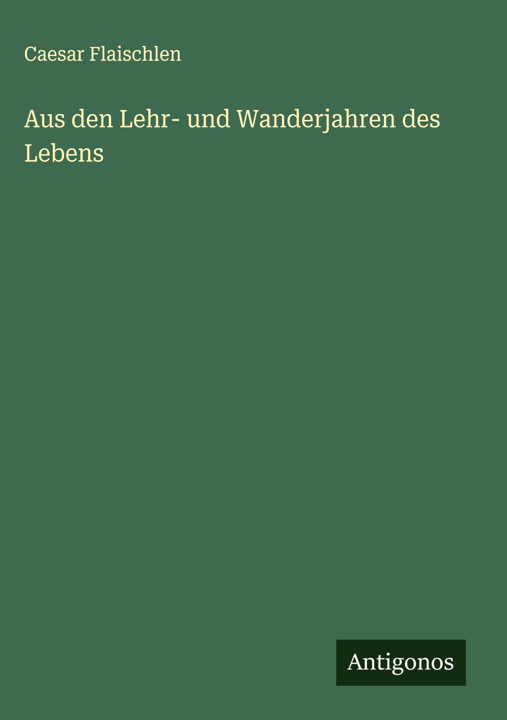 Vorderes Coverbild Aus den Lehr- und Wanderjahren des Lebens