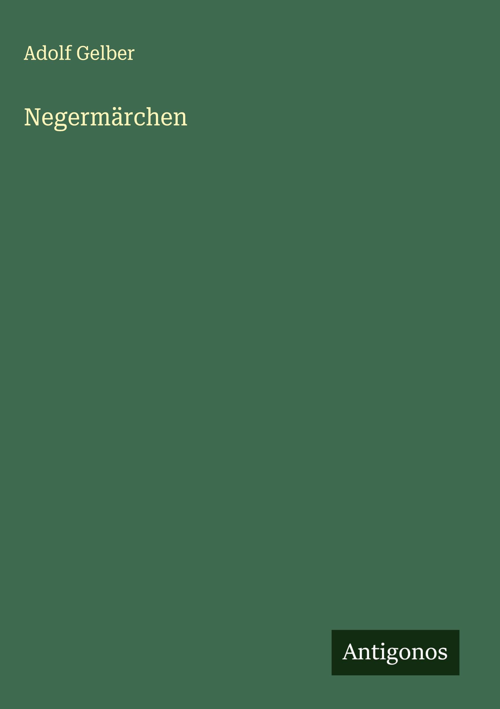 Vorderes Coverbild Negermärchen