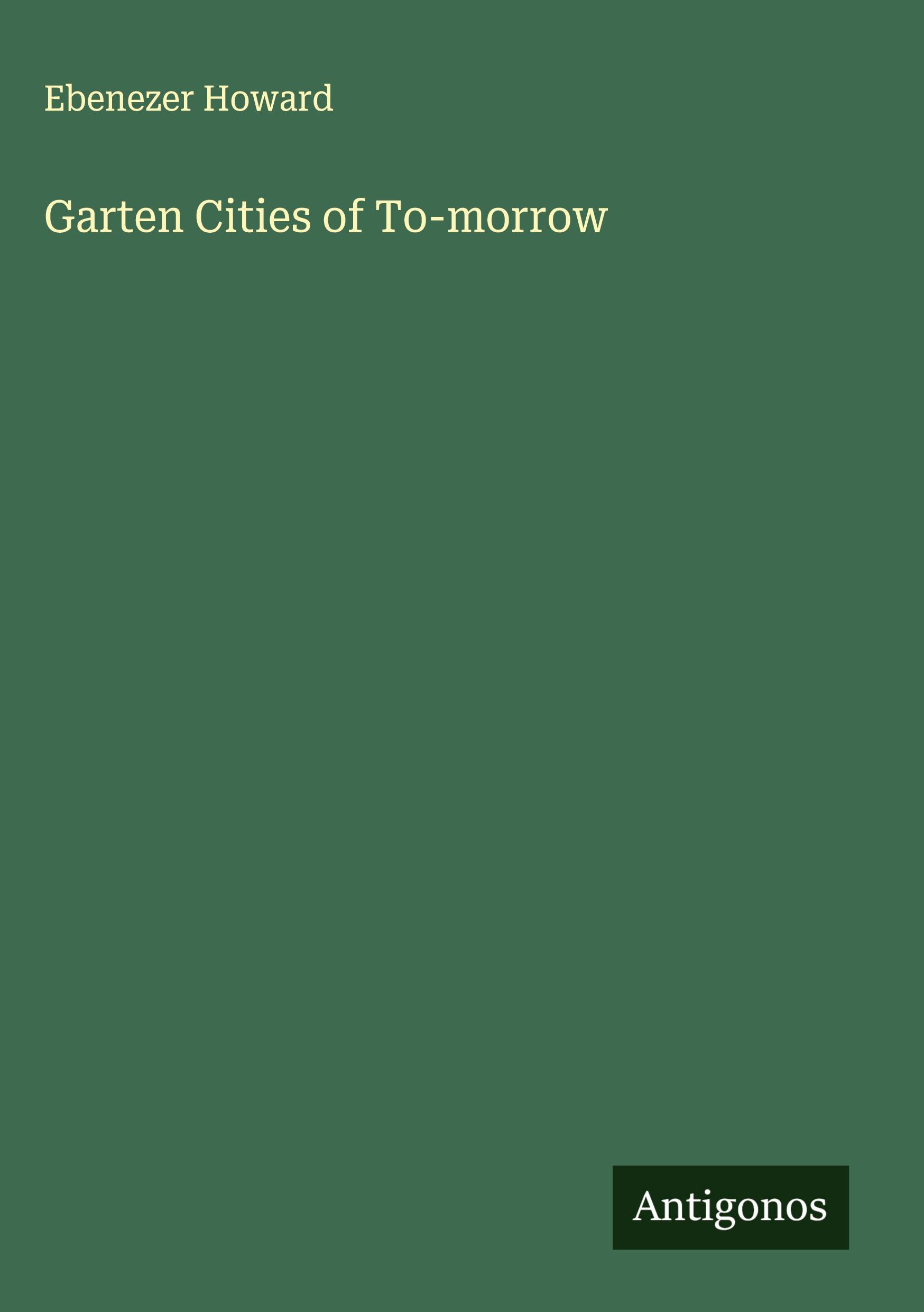 Vorderes Coverbild Garten Cities of To-morrow