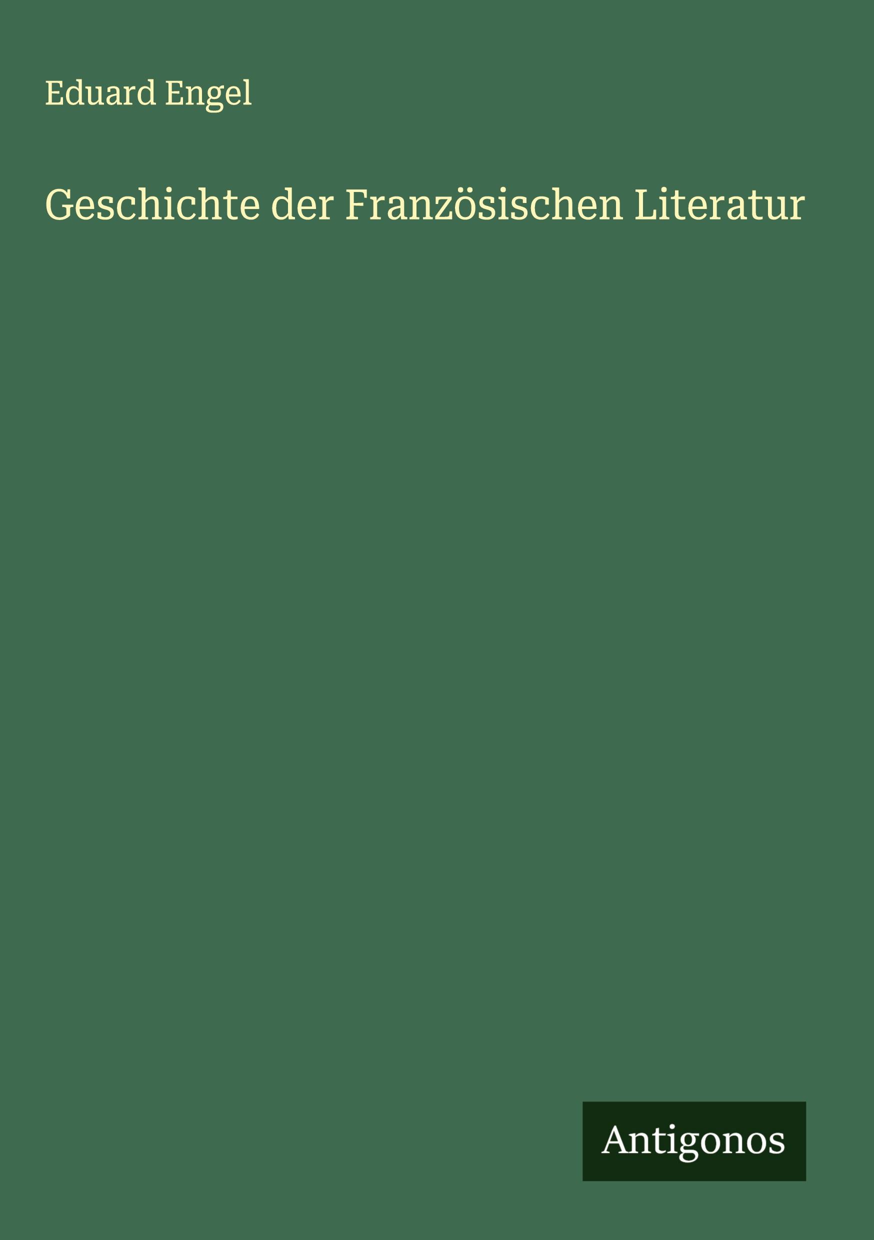 Vorderes Coverbild Geschichte der Französischen Literatur