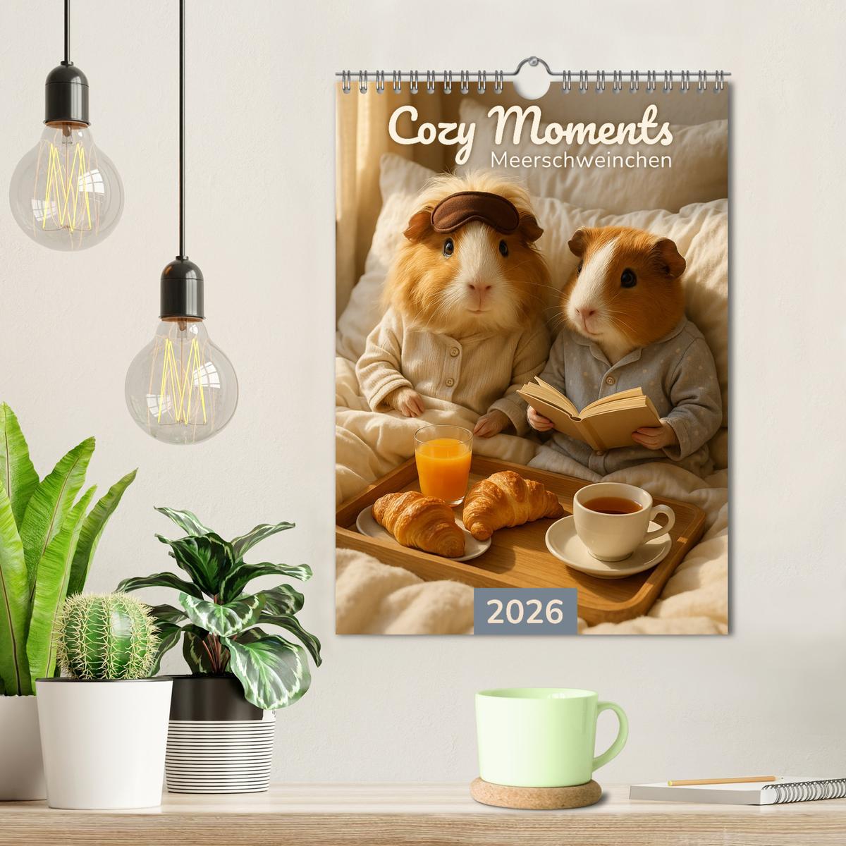Beispielinhalt (Bild) Cozy Moments - Meerschweinchen Kalender (Wandkalender 2026 DIN A4 hoch), CALVENDO Monatskalender