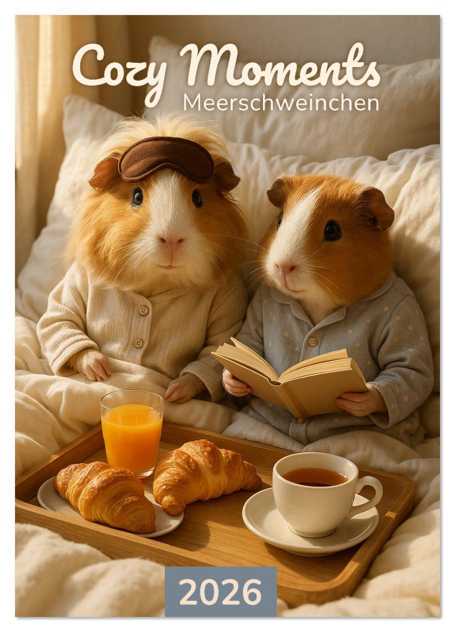 Vorderes Coverbild Cozy Moments - Meerschweinchen Kalender (Wandkalender 2026 DIN A4 hoch), CALVENDO Monatskalender