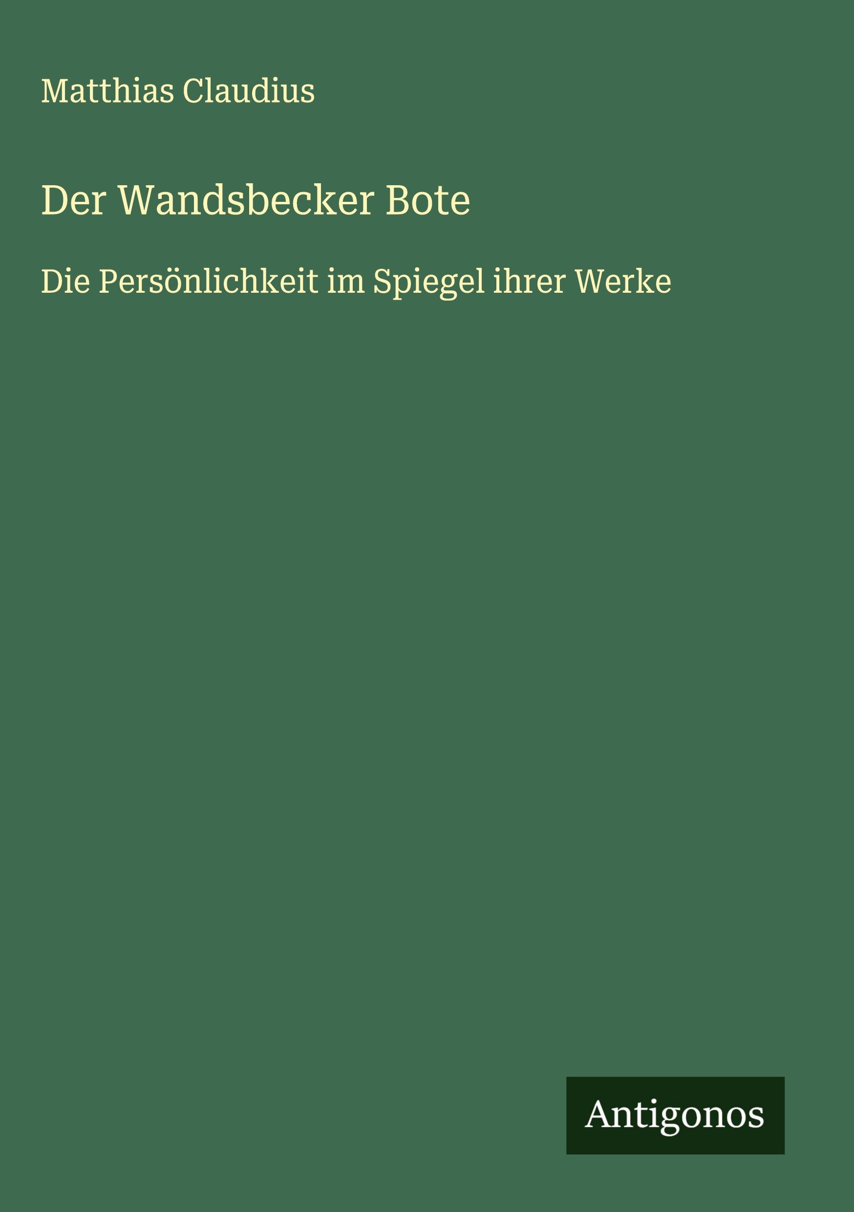 Vorderes Coverbild Der Wandsbecker Bote