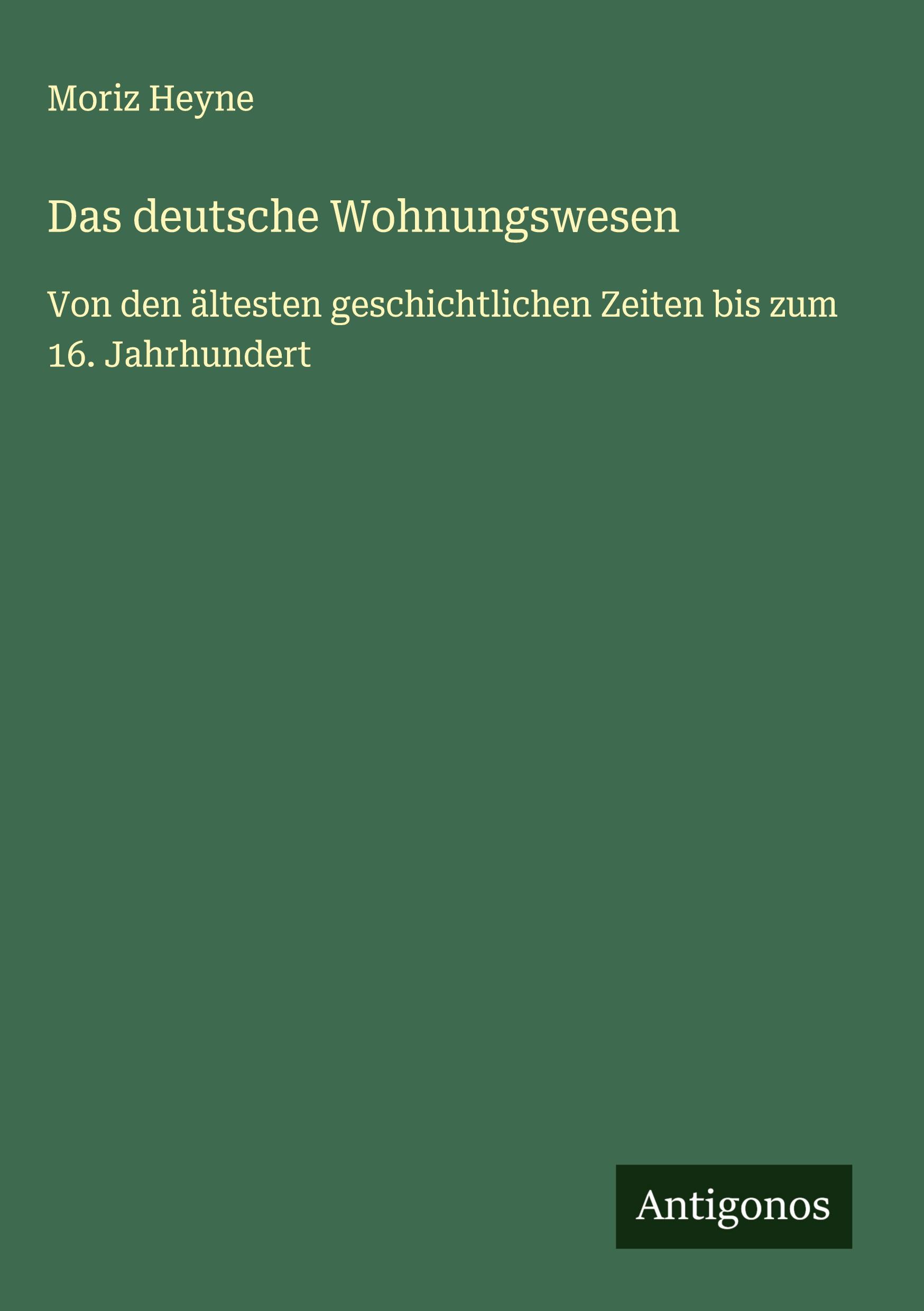 Vorderes Coverbild Das deutsche Wohnungswesen
