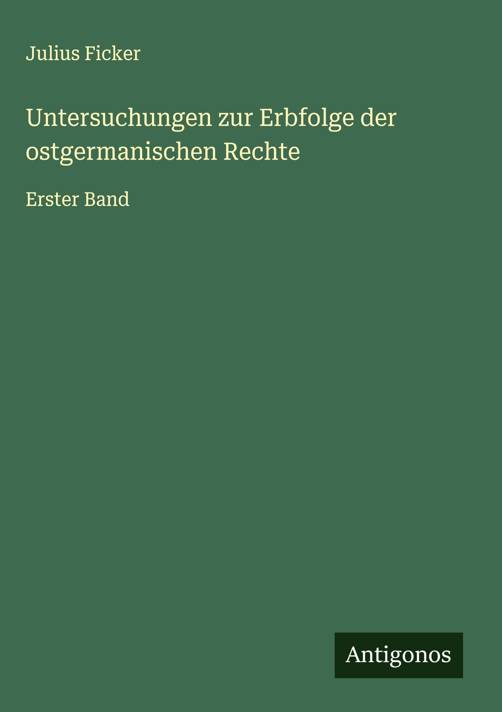 Vorderes Coverbild Untersuchungen zur Erbfolge der ostgermanischen Rechte