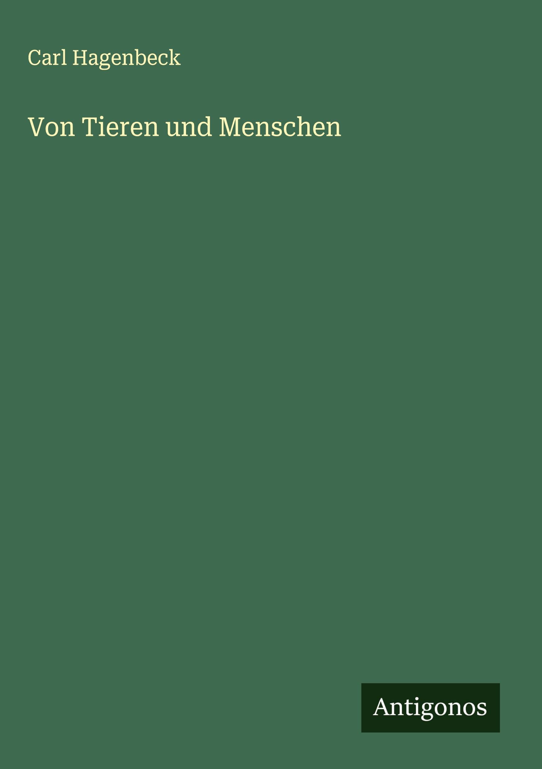 Vorderes Coverbild Von Tieren und Menschen