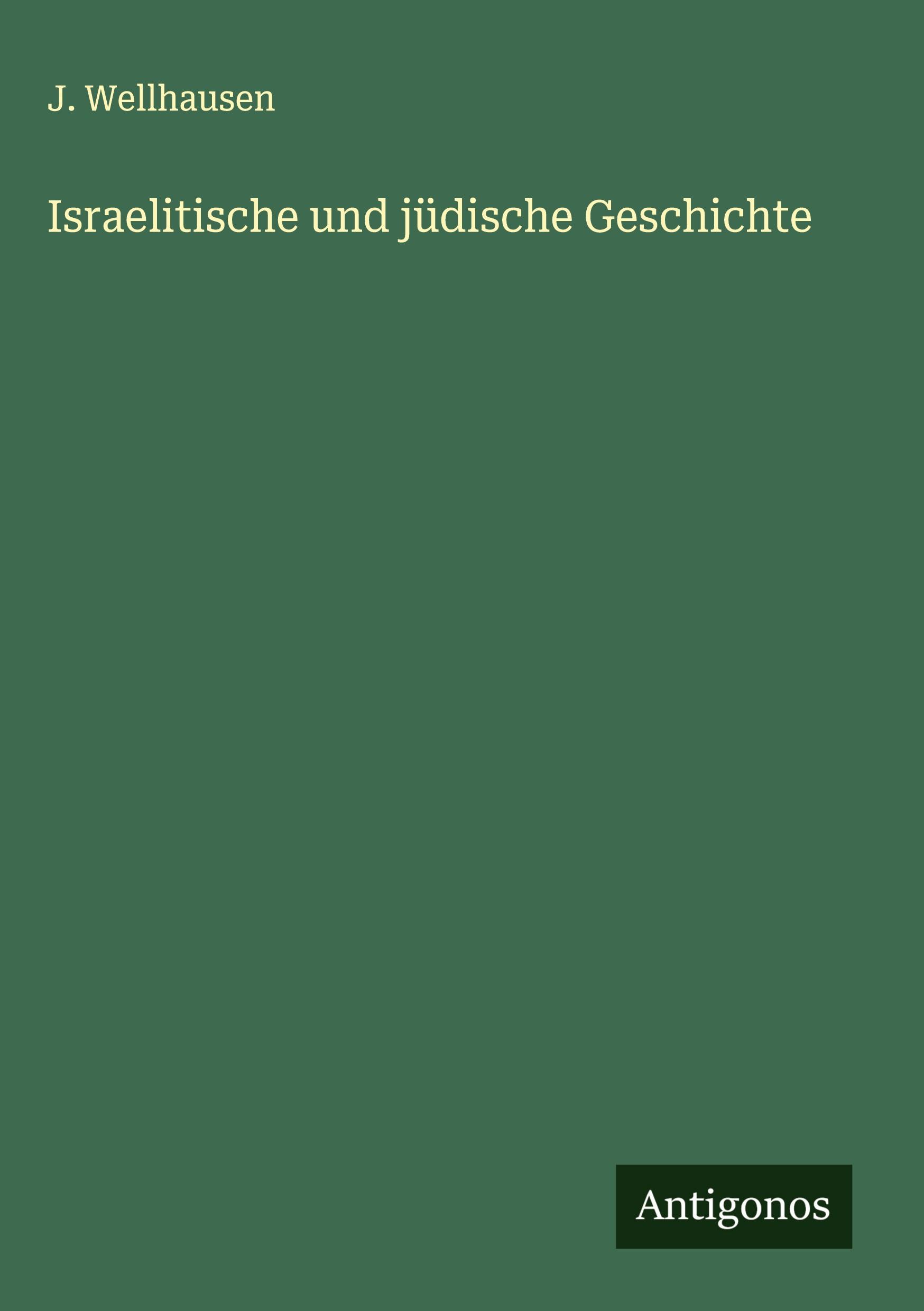 Vorderes Coverbild Israelitische und jüdische Geschichte