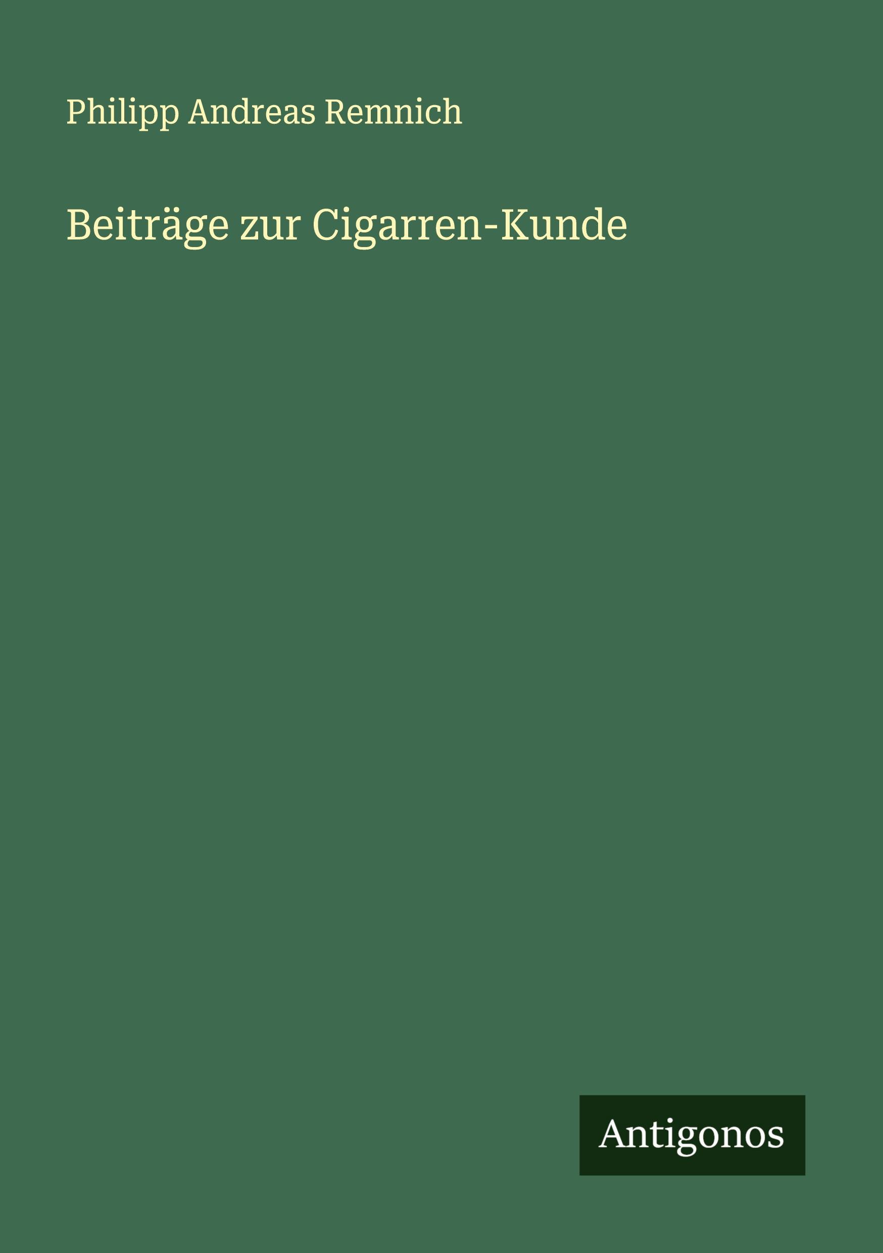 Vorderes Coverbild Beiträge zur Cigarren-Kunde