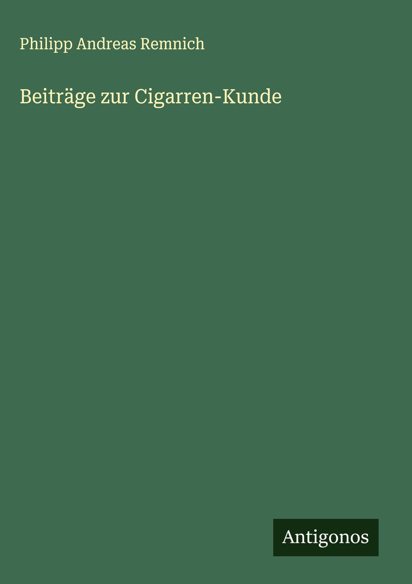 Vorderes Coverbild Beiträge zur Cigarren-Kunde