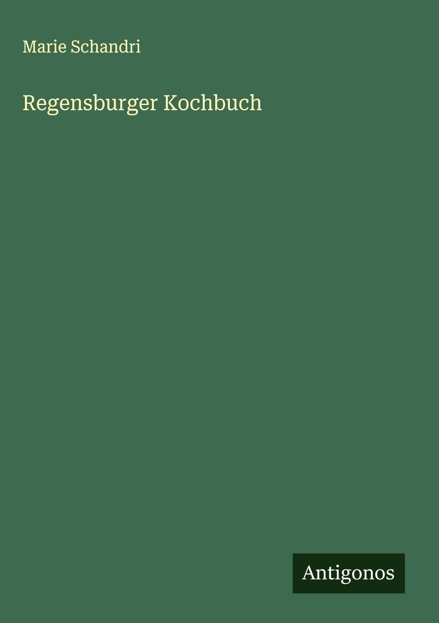 Vorderes Coverbild Regensburger Kochbuch