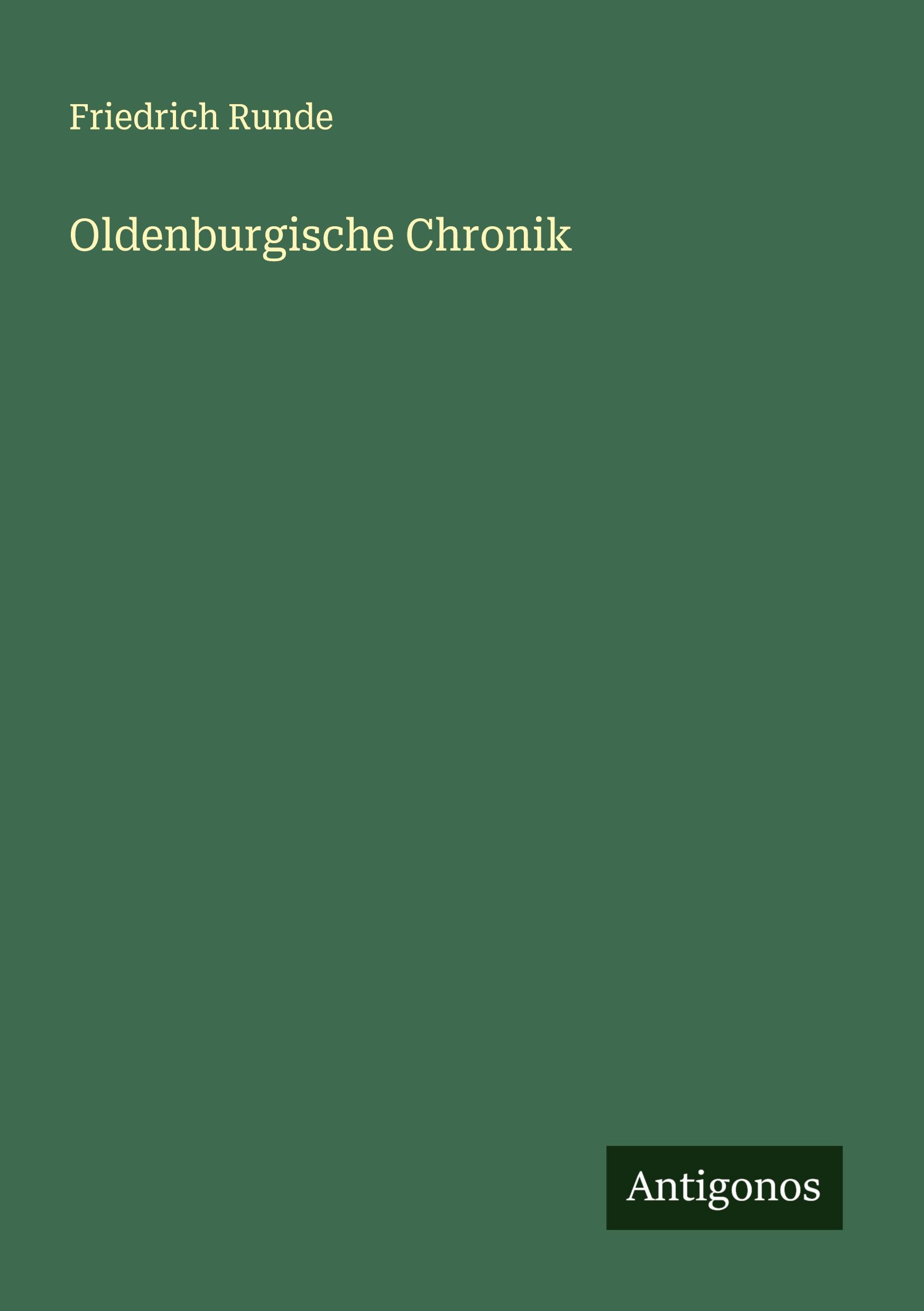 Vorderes Coverbild Oldenburgische Chronik