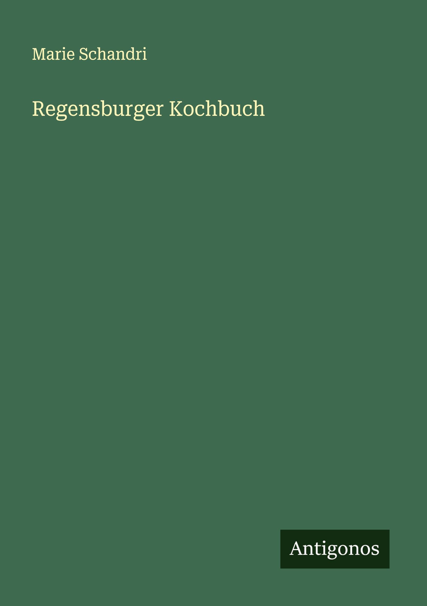 Vorderes Coverbild Regensburger Kochbuch