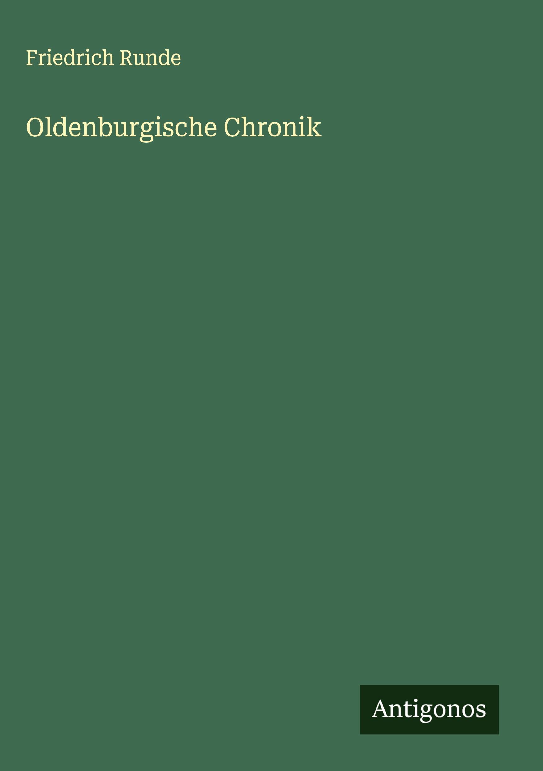 Vorderes Coverbild Oldenburgische Chronik