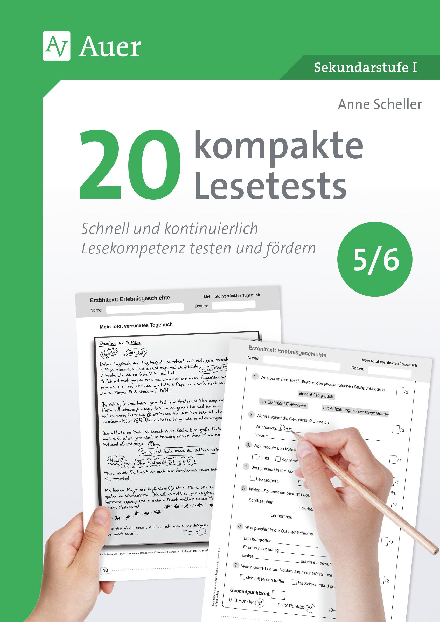 Vorderes Coverbild 20 kompakte Lesetests für Klasse 5-6